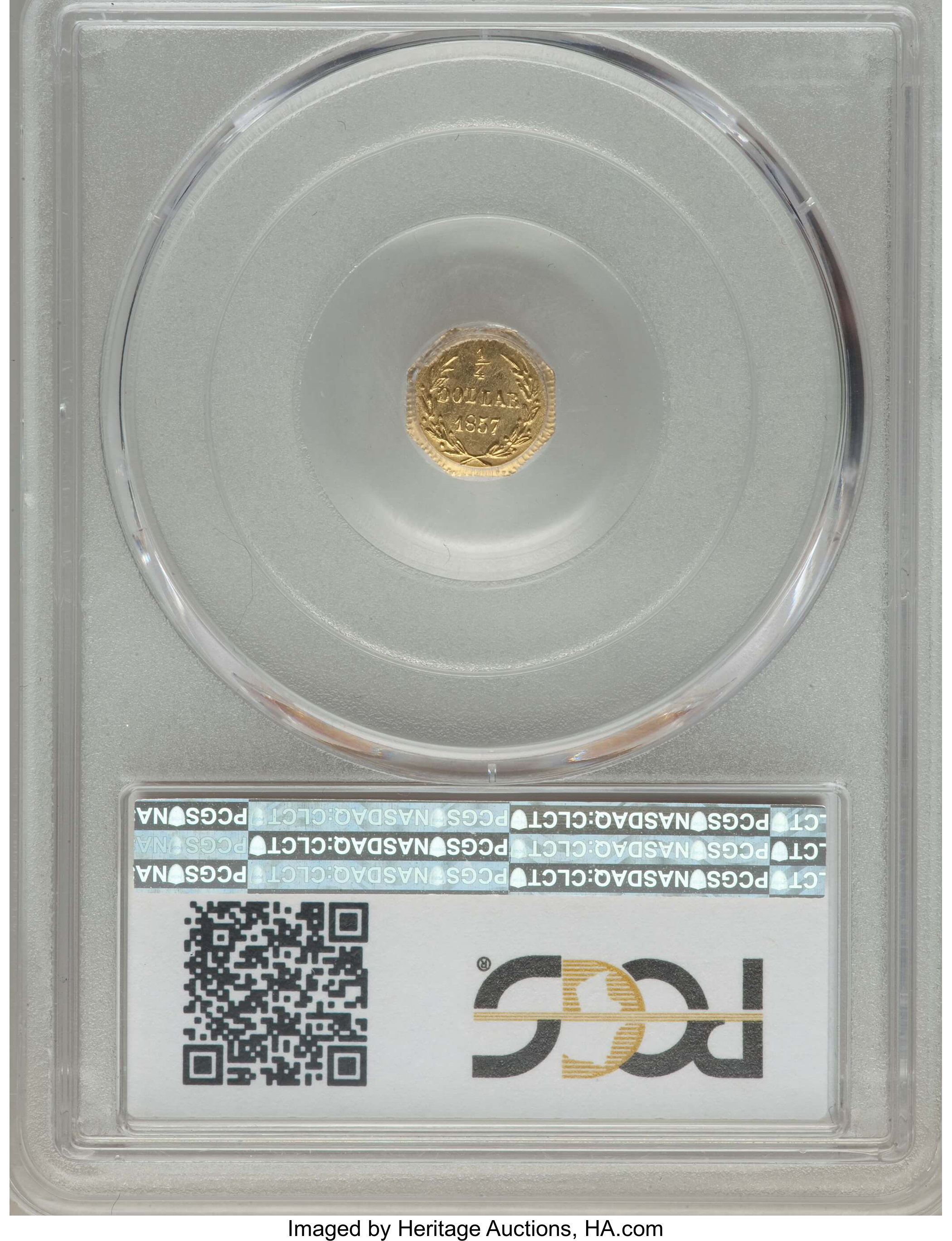 image for: 1857 25C BG-1301A - Restrike MS65 PCGS. PCGS Population: (7/1). NGC Census: (0/0).  ...
