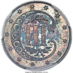 image for: 1869 3CS MS68 PCGS....