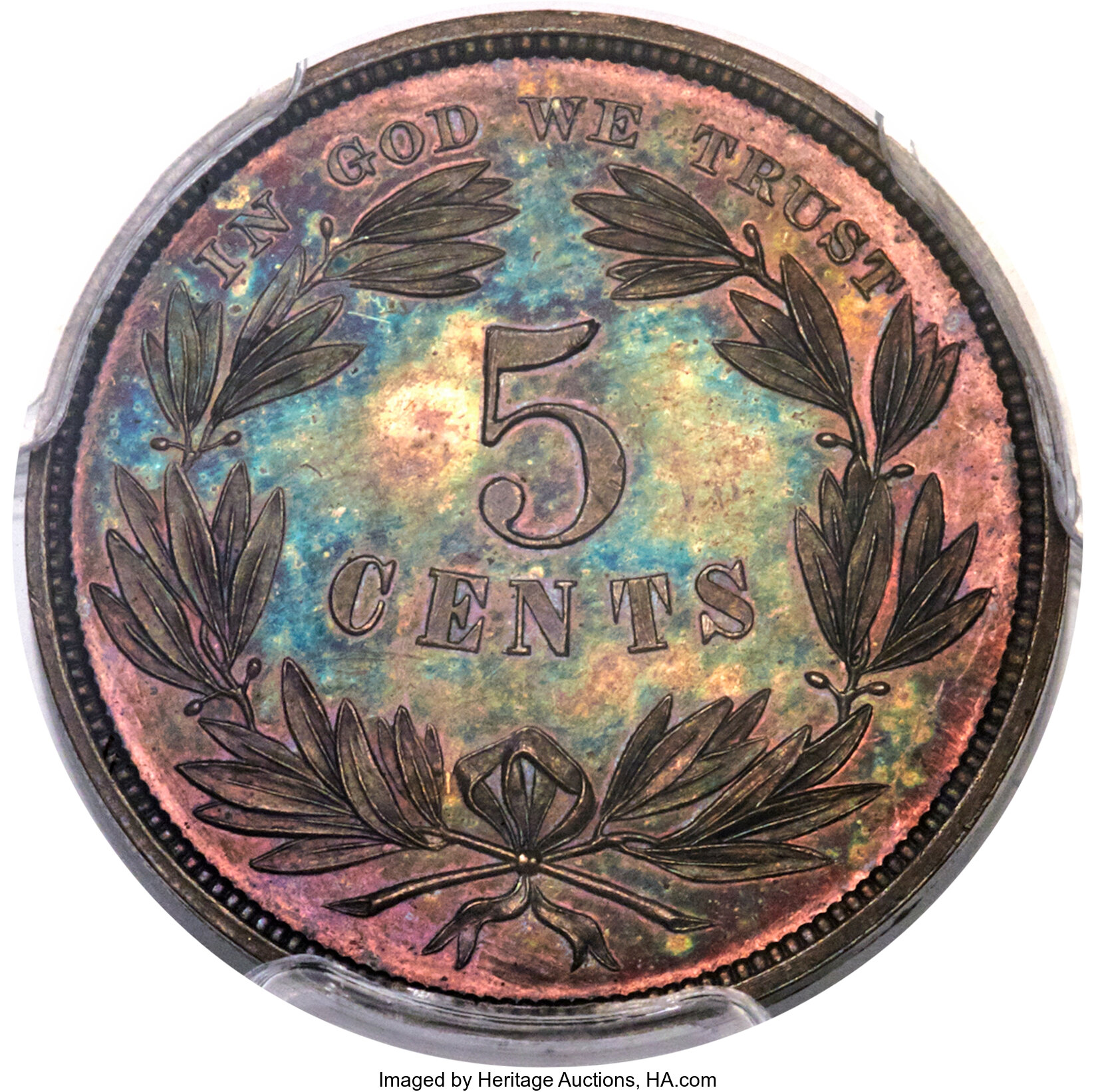 image for: 1866 5C Washington Five Cents, Judd-462, Pollock-536, Baker-45B, Musante GW-772, Low R.7, PR64 Brown PCGS....