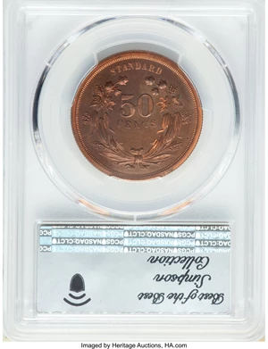image for: 1870 P50C Standard Silver Half Dollar, Judd-929, Pollock-1034, Low R.7, PR65+ Red PCGS. ...