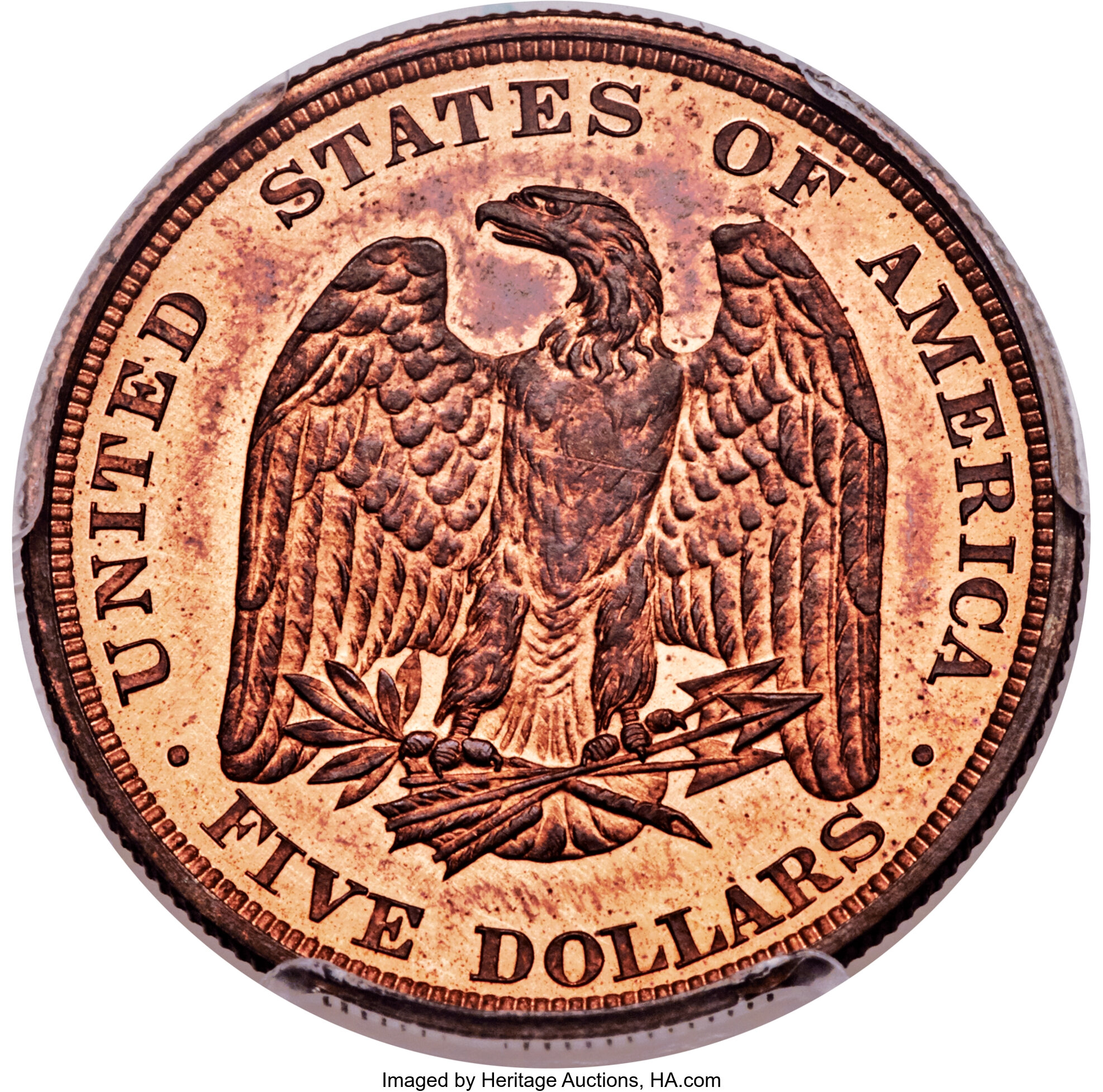 image for: 1878 $5 Five Dollar, Judd-1573, Pollock-1762, Low R.7, PR66+ Red and Brown PCGS. CAC....