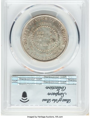 image for: 1879 $1 Goloid Metric Dollar, Judd-1631, Pollock-1828, Low R.7, PR65 PCGS....