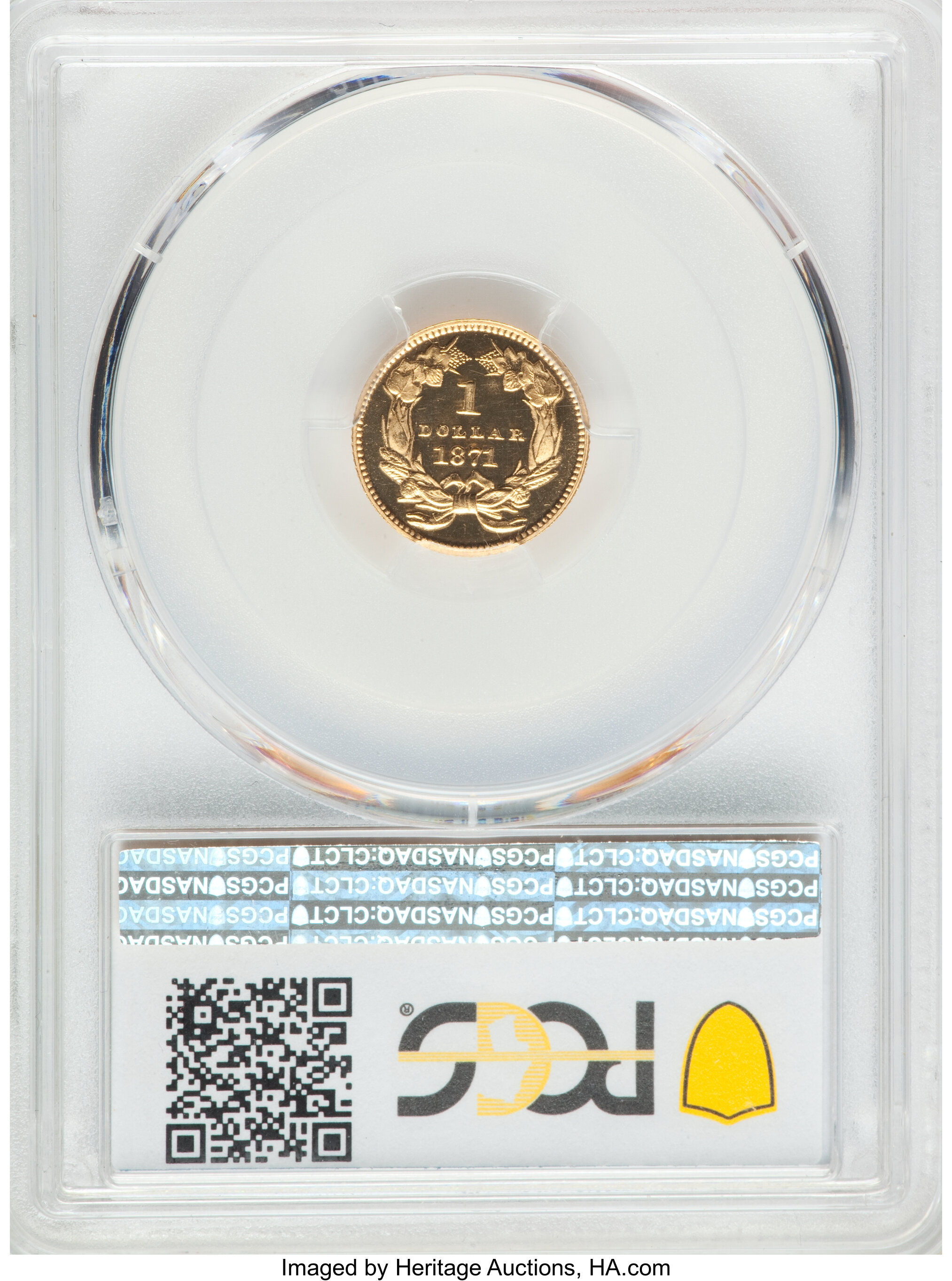 image for: 1871 G$1 PR65 Deep Cameo PCGS. CAC. JD-1, High R.6....