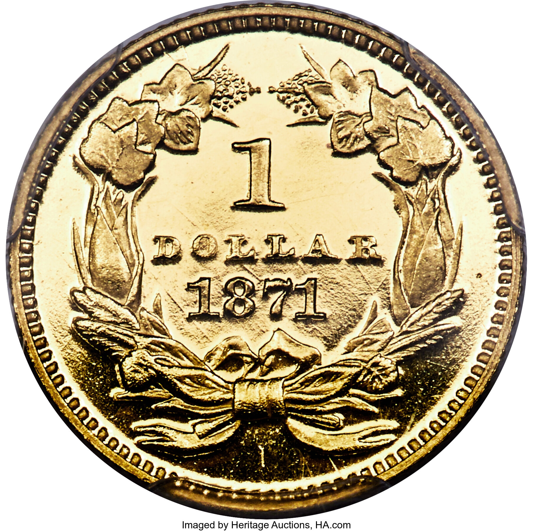 image for: 1871 G$1 PR65 Deep Cameo PCGS. CAC. JD-1, High R.6....