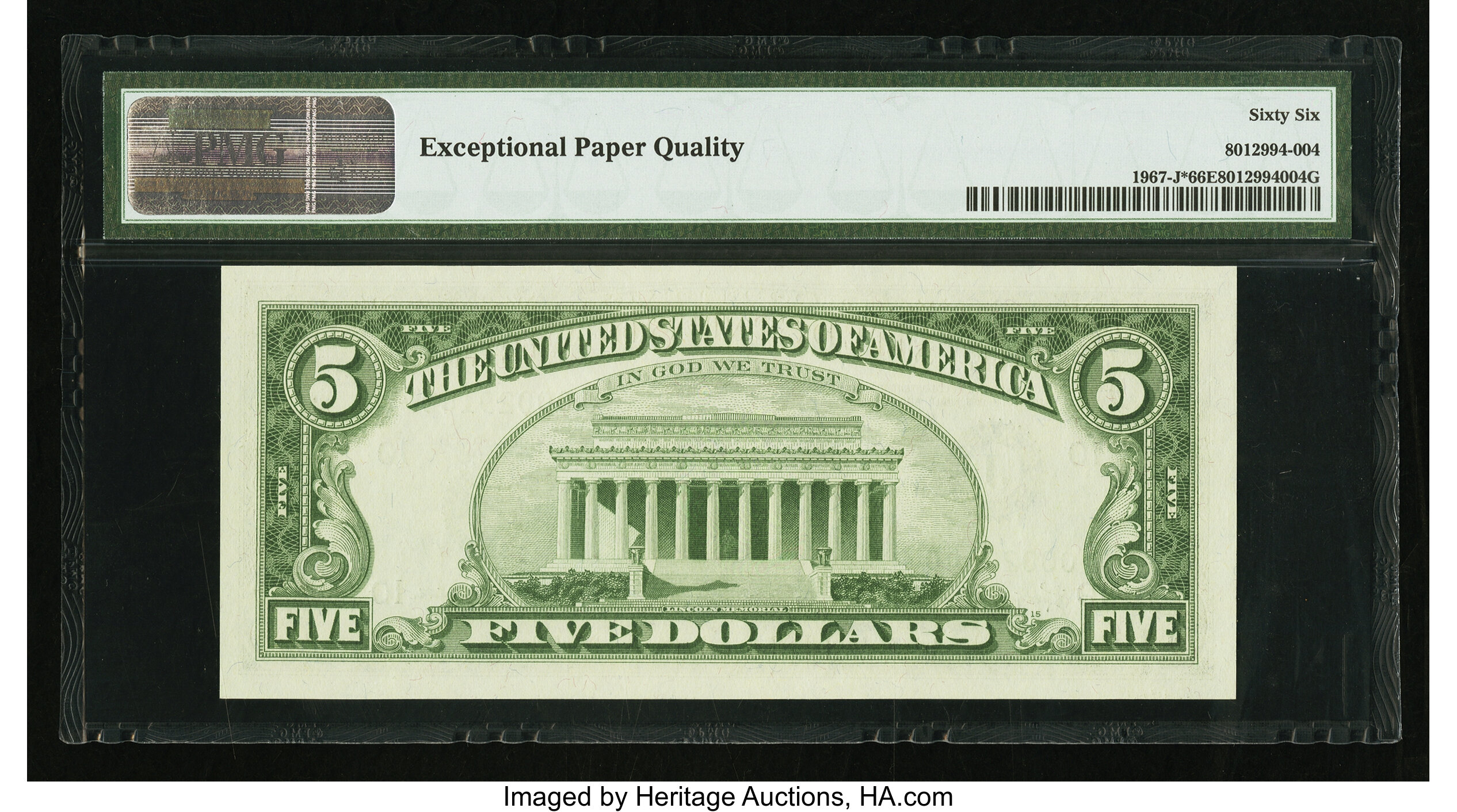 image for: Fr. 1967-J* $5 1963 Federal Reserve Star Note. PMG Gem Uncirculated 66 EPQ....
