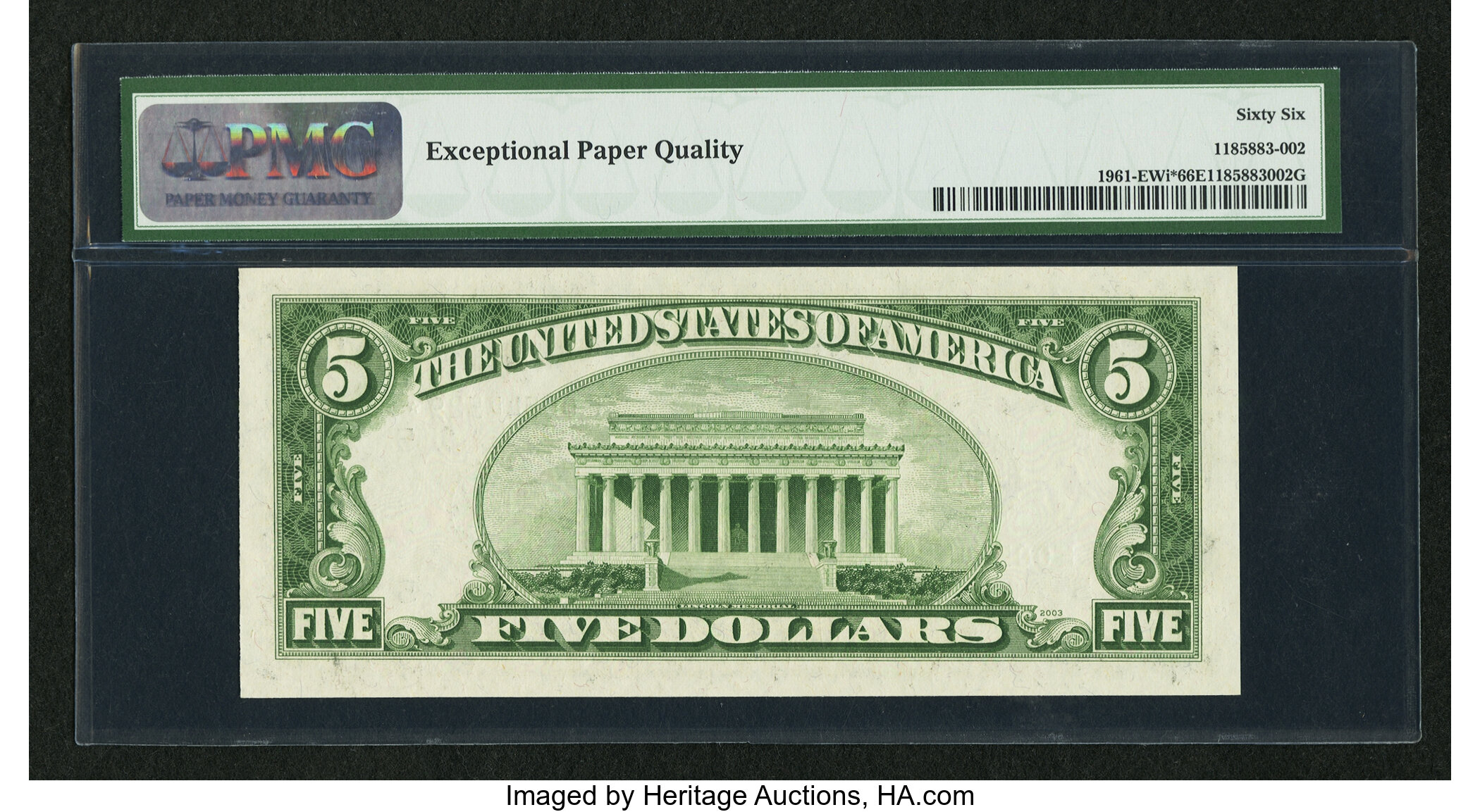 image for: Fr. 1961-E* $5 1950 Wide I Federal Reserve Note. PMG Gem Uncirculated 66 EPQ....