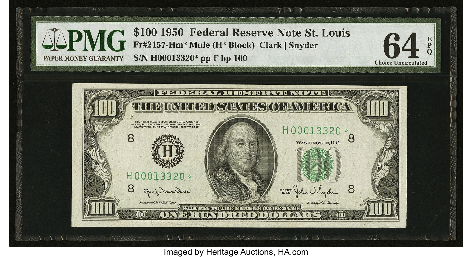 1950 $100 Replacement, St. Louis (Fr. 2157H*)