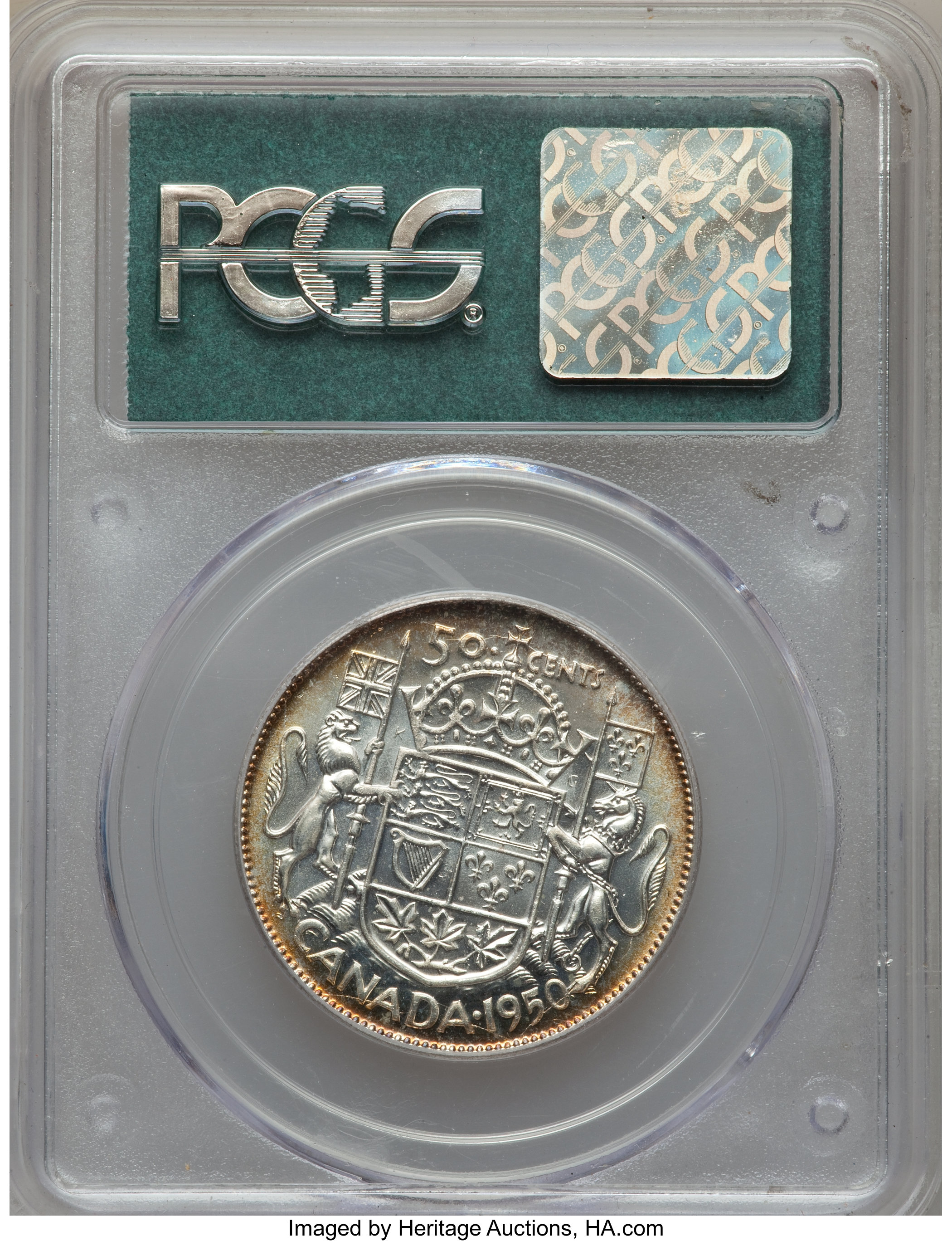 image for: George VI "No Design in 0" 50 Cents 1950 MS64 PCGS
