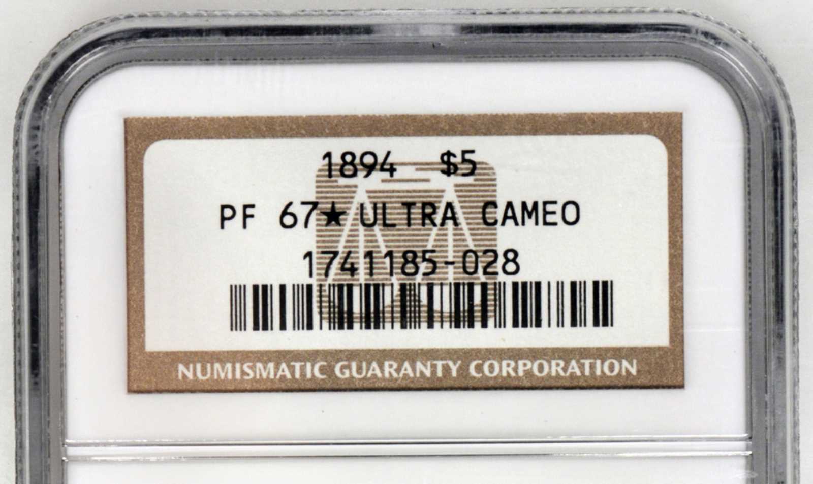 image for: 1894 Liberty Half Eagle. Proof-67 * Ultra Cameo (NGC).