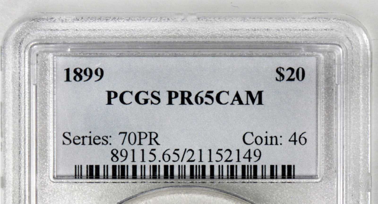 image for: 1899 Liberty Double Eagle. Proof-65 Cameo (PCGS).