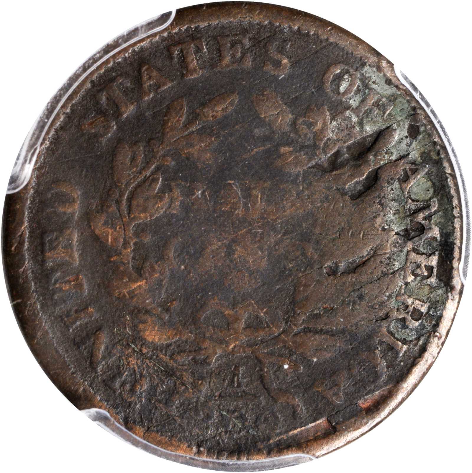 image for: 1805 Draped Bust Half Cent. C-2. Rarity-6-. Small 5, Stems. Good Details--Bent (PCGS).