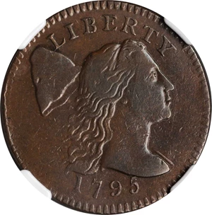 image for: 1795 Liberty Cap Cent. S-77. Rarity-3. Noyes Die State B. Plain Edge. VF-35 BN (NGC).