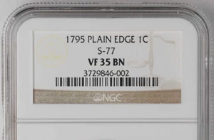 image for: 1795 Liberty Cap Cent. S-77. Rarity-3. Noyes Die State B. Plain Edge. VF-35 BN (NGC).