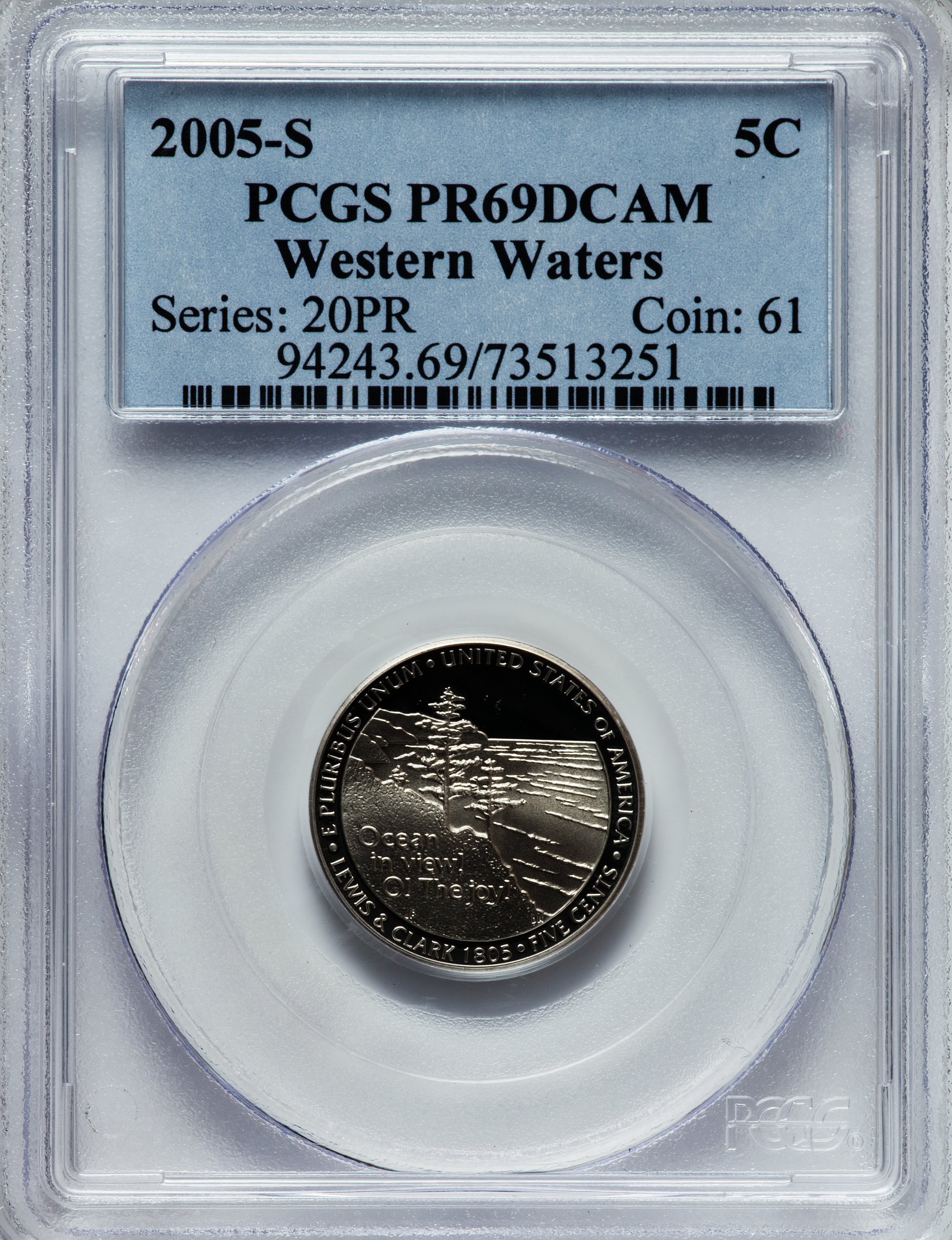 2005-S 5C Western Waters PR69 Deep Cameo PCGS. PCGS Population (13267/788). NGC Census: (14883/3783). Numismedia Wsl. Pric...