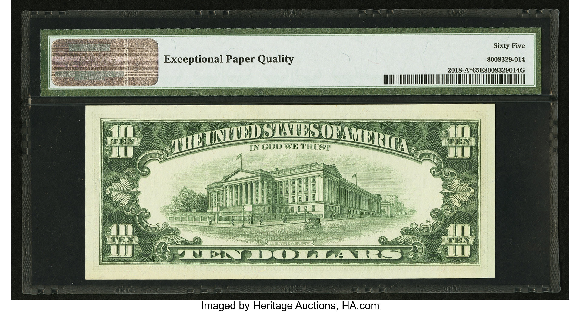 image for: Fr. 2018-A* $10 1969 Federal Reserve Star Note. PMG Gem Uncirculated 65 EPQ....