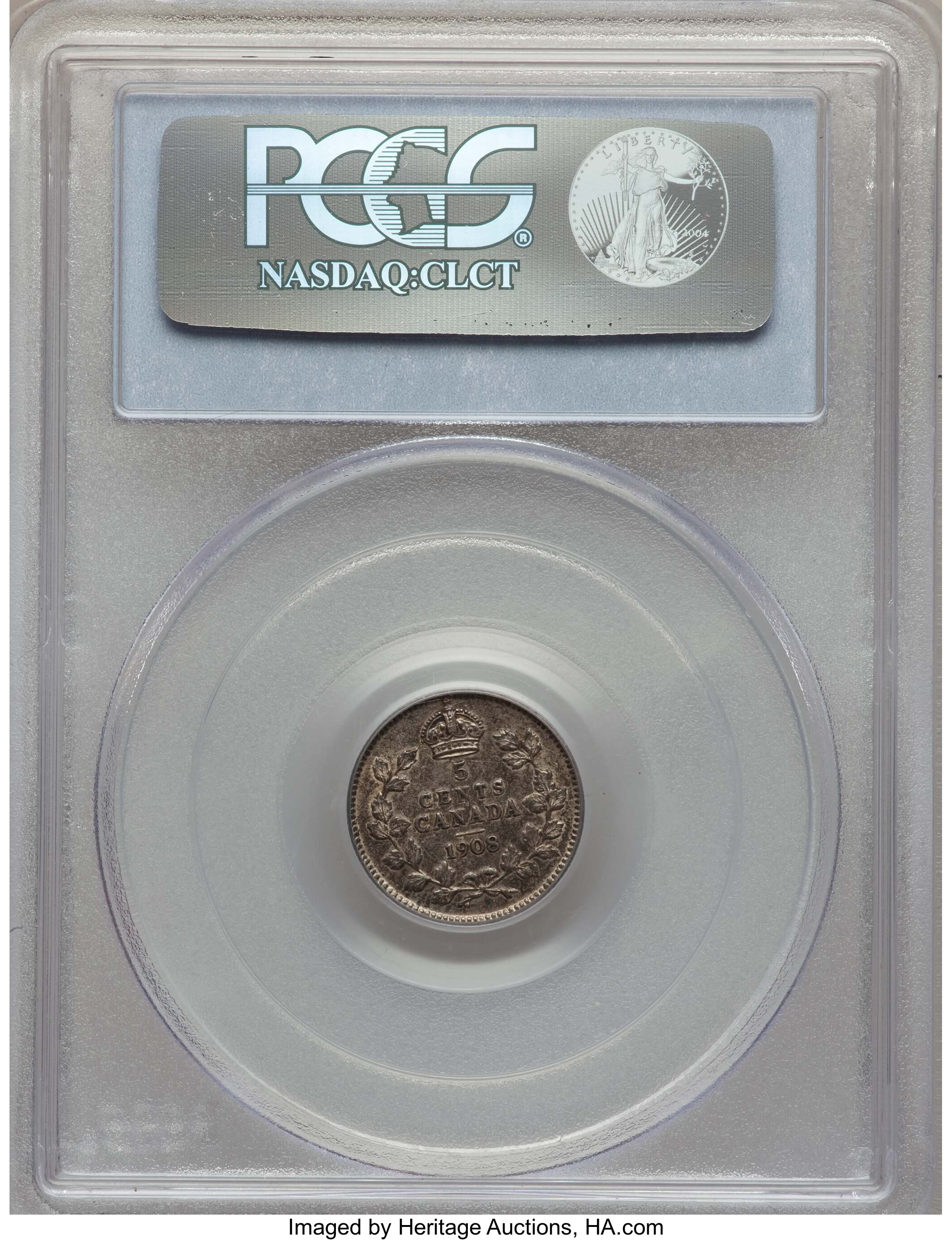 image for: Edward VII 5 Cents 1908 AU53 PCGS