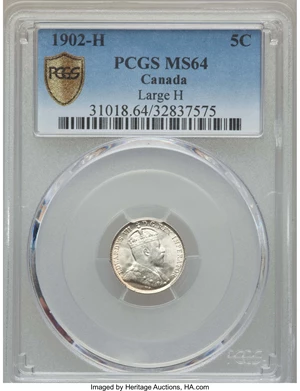 image for: Edward VII 5 Cents 1902-H MS64 PCGS
