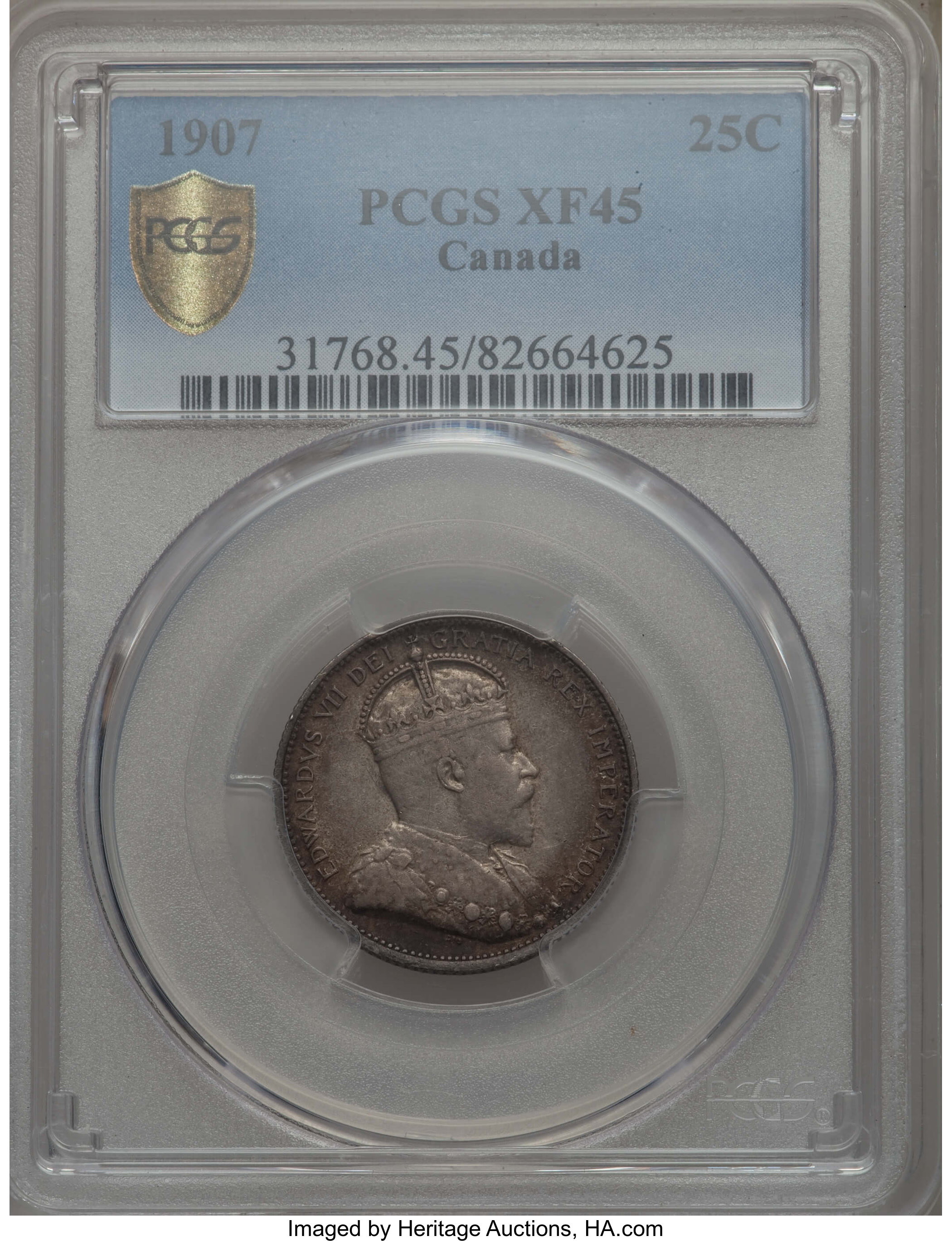 image for: Edward VII 25 Cents 1907 XF45 PCGS