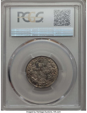 image for: Edward VII 25 Cents 1908 XF45 PCGS