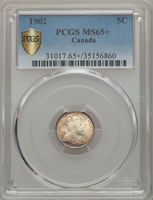 image for: Edward VII 5 Cents 1902 MS65+ PCGS