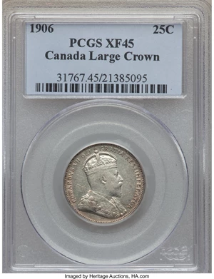 image for: Edward VII 25 Cents 1906 XF45 PCGS