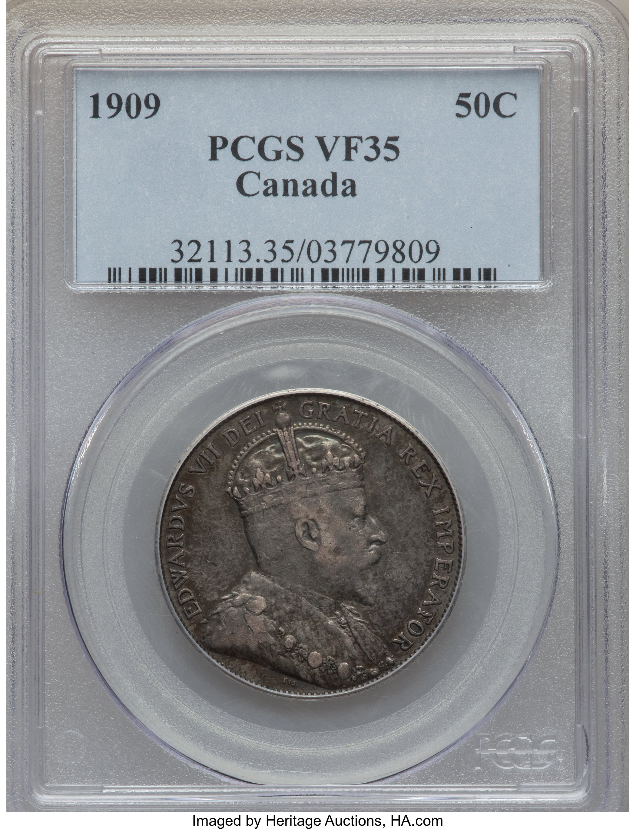 image for: Edward VII 50 Cents 1909 VF35 PCGS