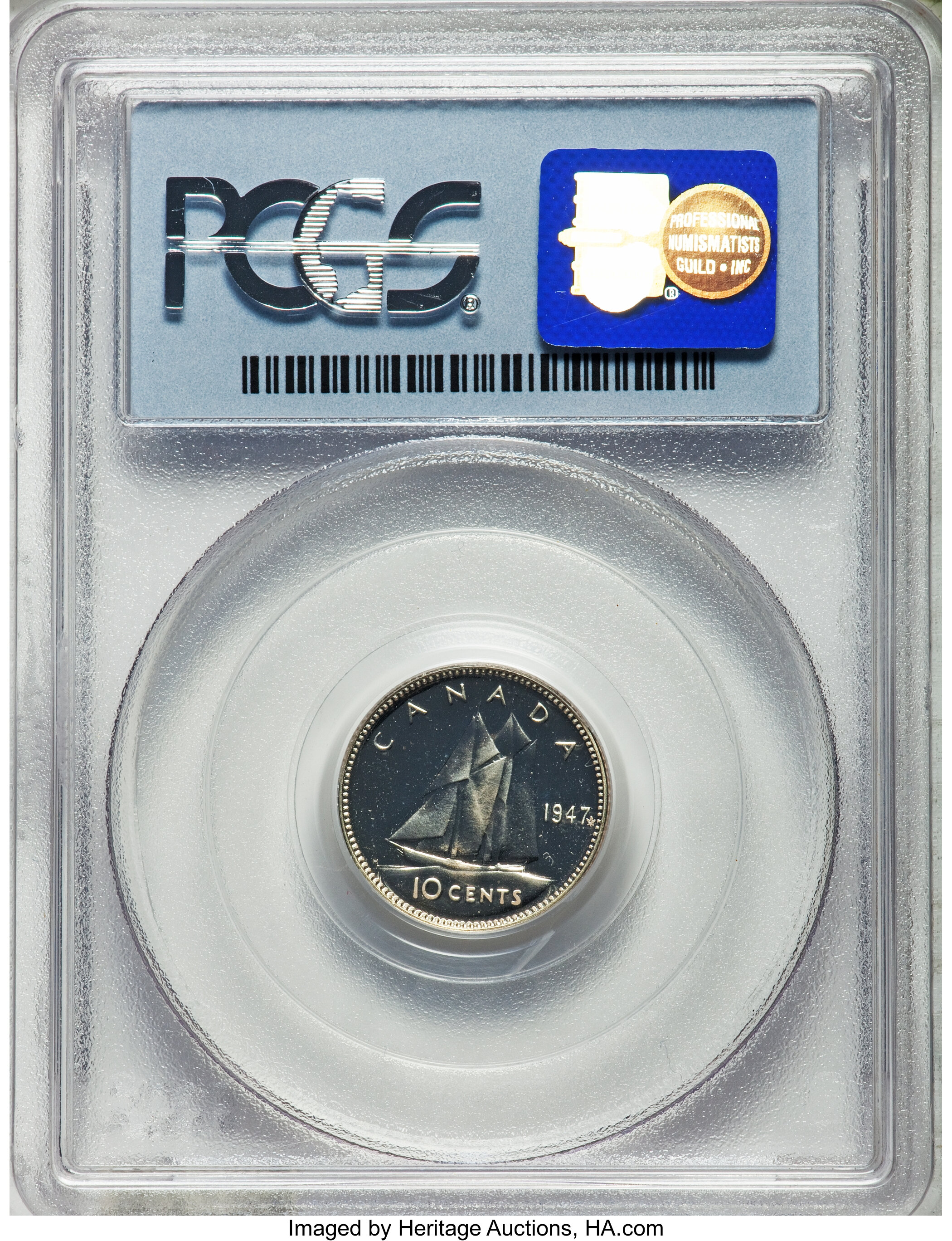 image for: George VI "Maple Leaf" Specimen 10 Cents 1947 SP65 PCGS