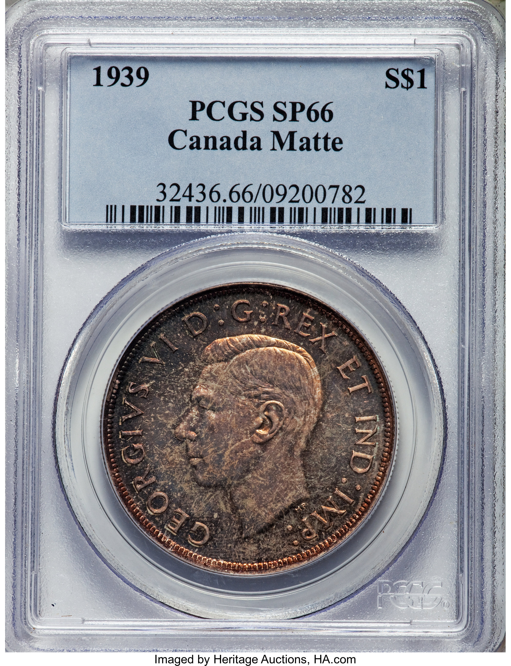 image for: George VI "Matte Finish" Specimen Dollar 1939 SP66 PCGS