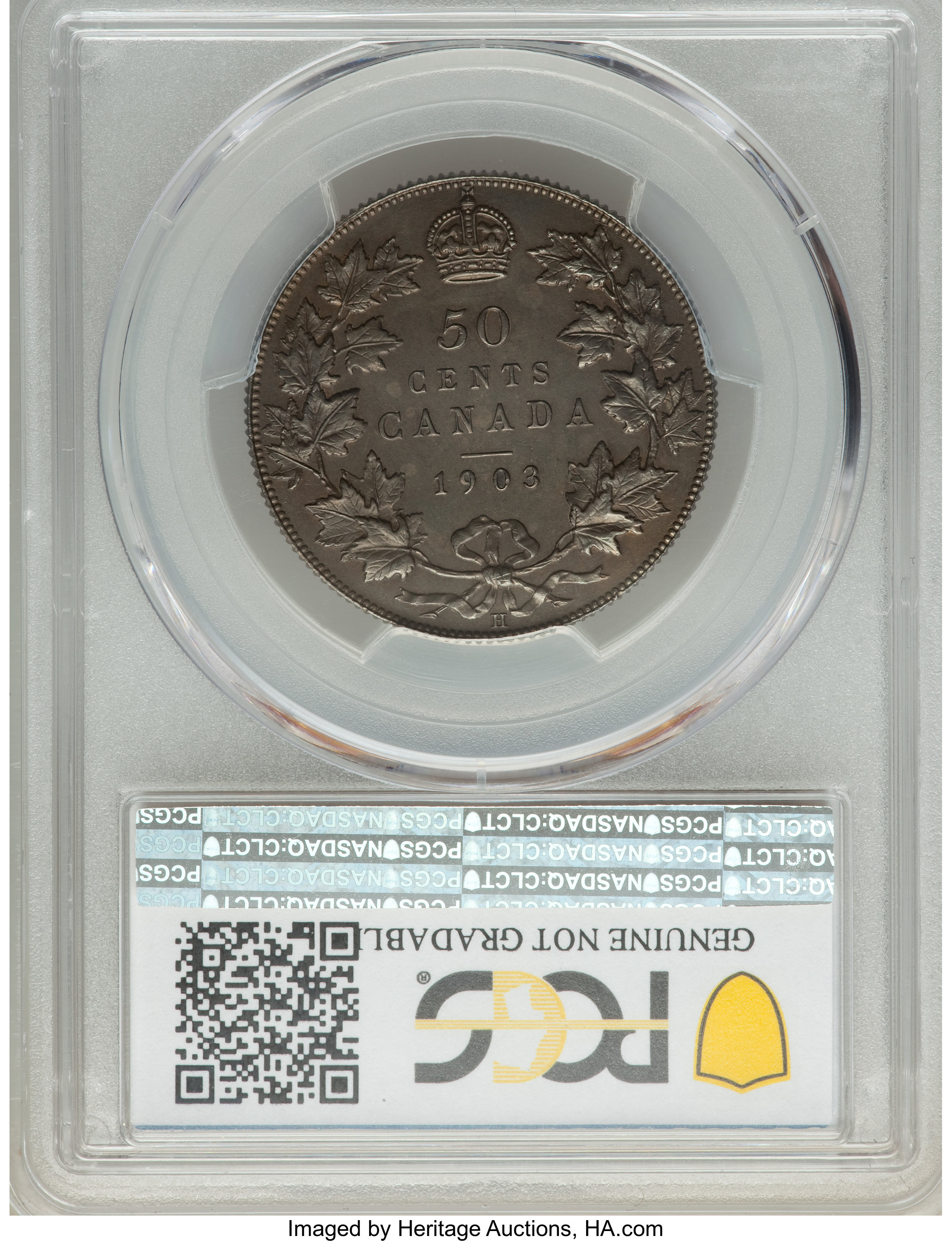 image for: Edward VII 50 Cents 1903-H UNC Details (Cleaned) PCGS