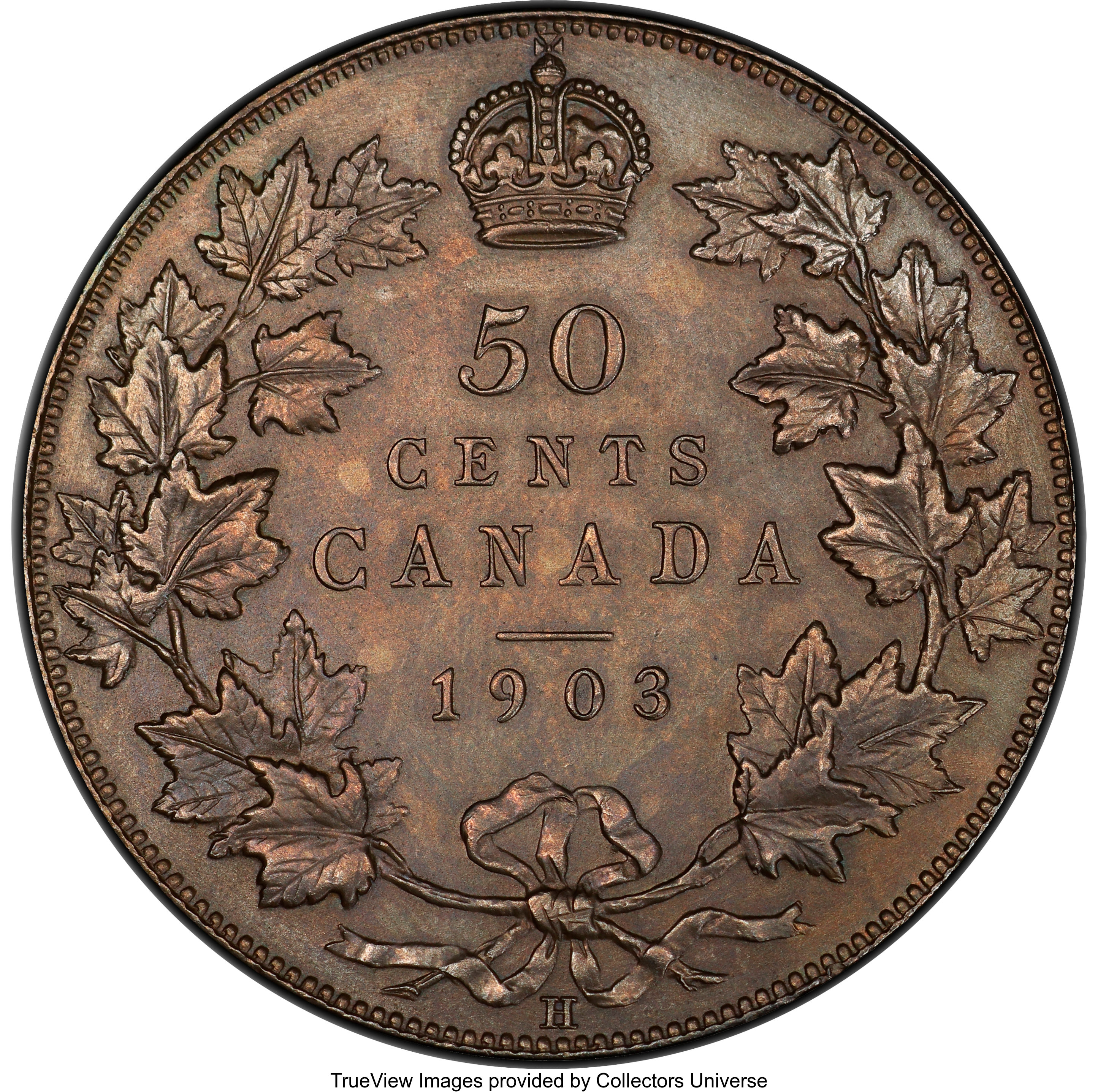 image for: Edward VII 50 Cents 1903-H UNC Details (Cleaned) PCGS