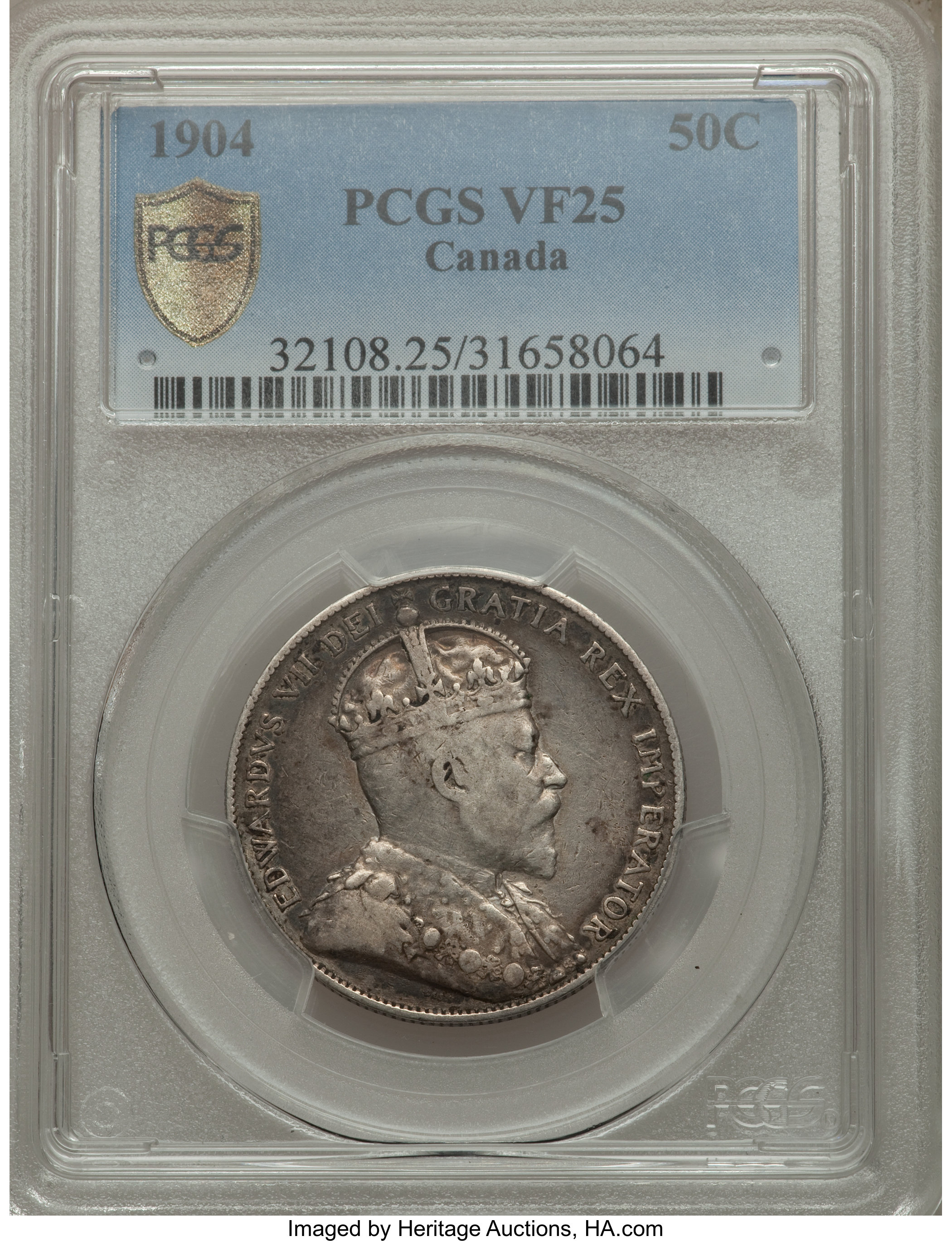 image for: Edward VII 50 Cents 1904 VF25 PCGS