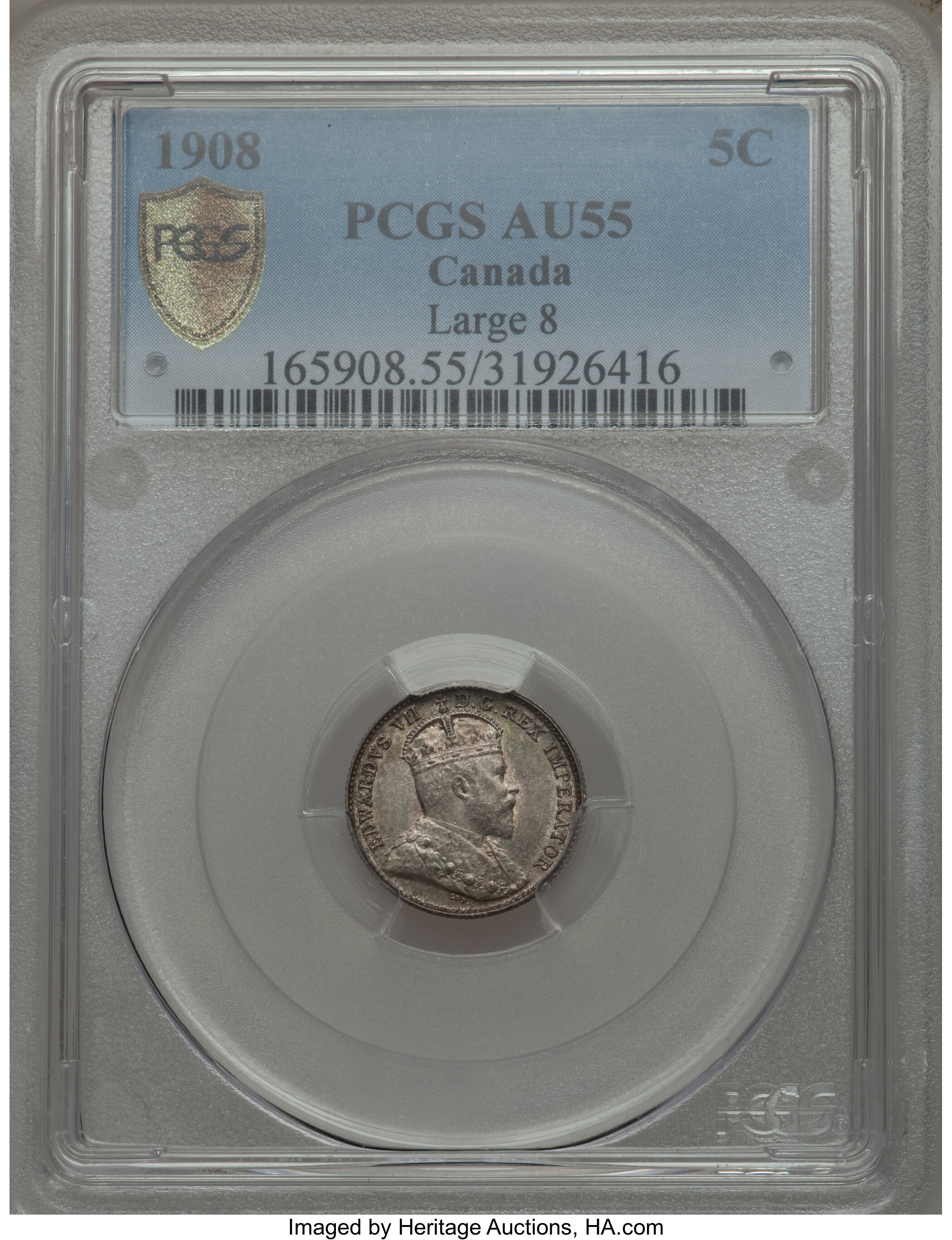 image for: Edward VII 5 Cents 1908 AU55 PCGS