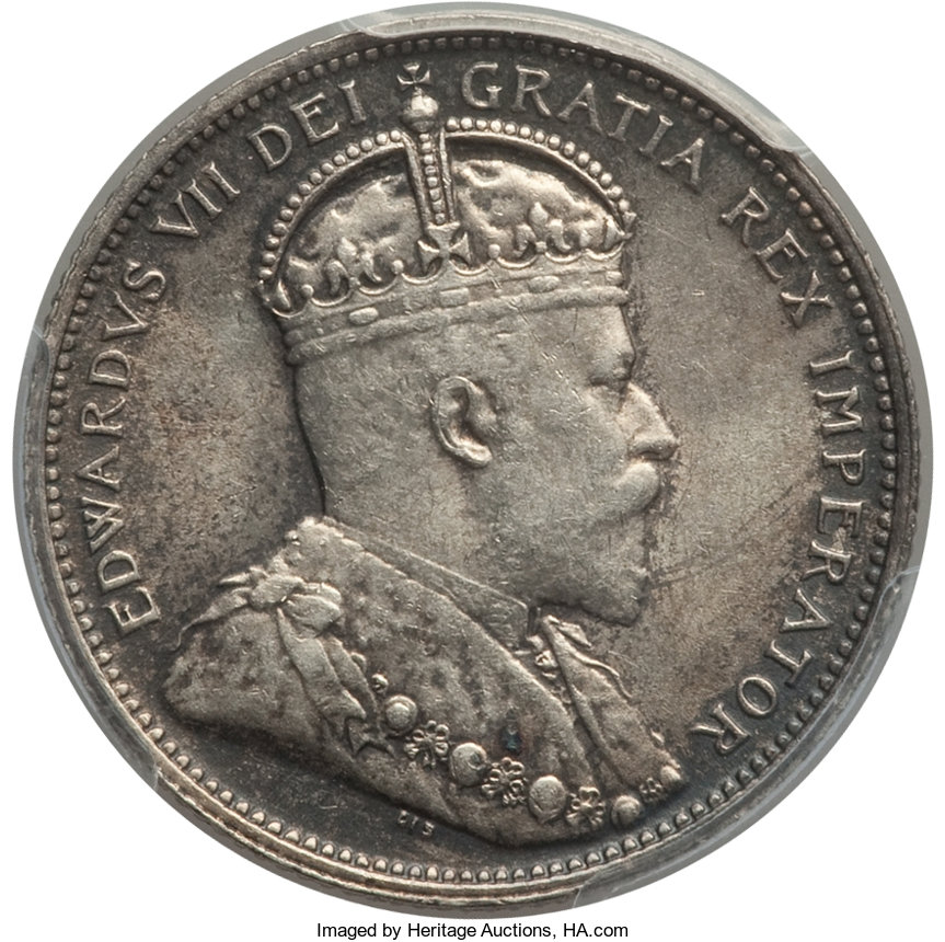 image for: Edward VII 25 Cents 1907 MS62 PCGS