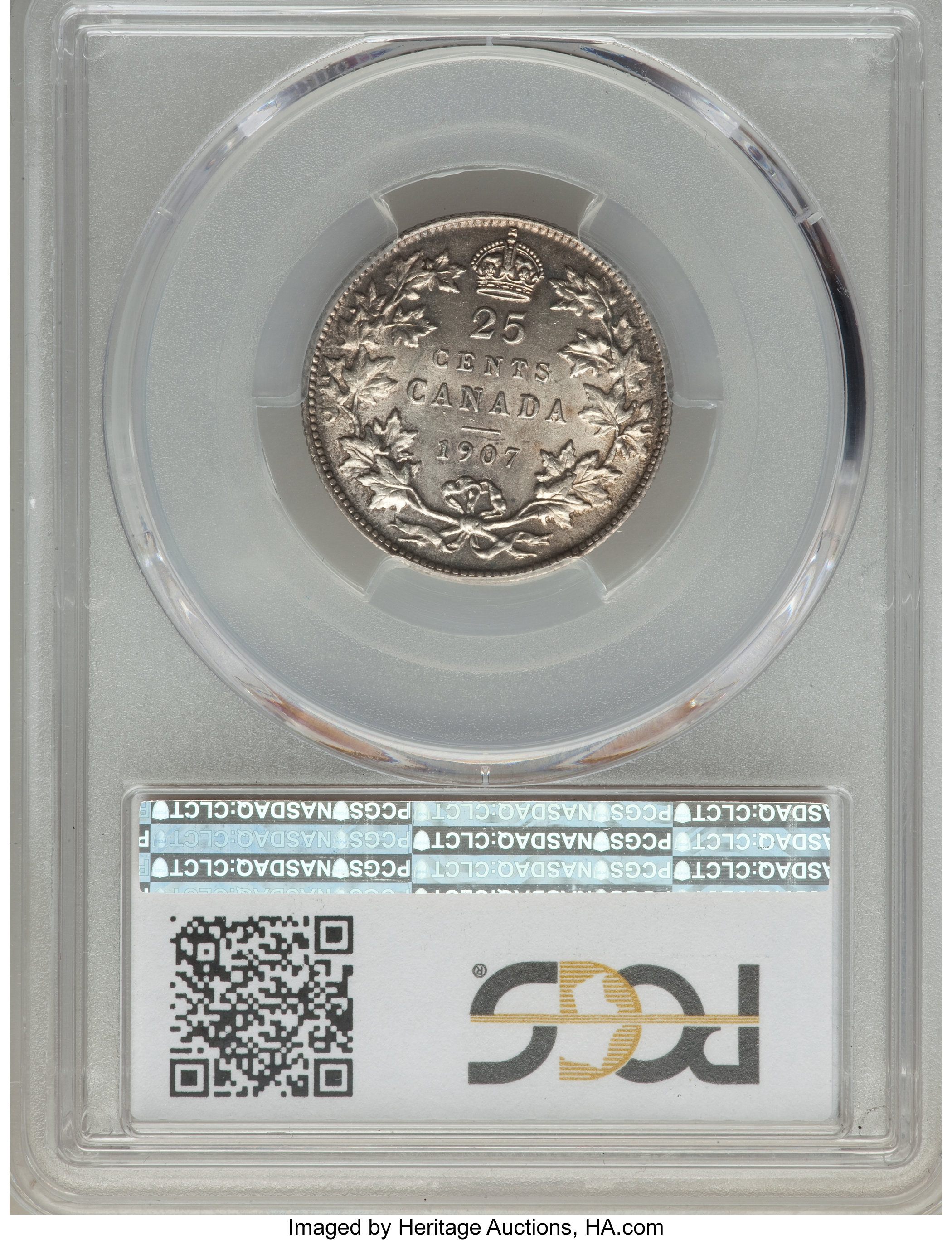 image for: Edward VII 25 Cents 1907 MS62 PCGS