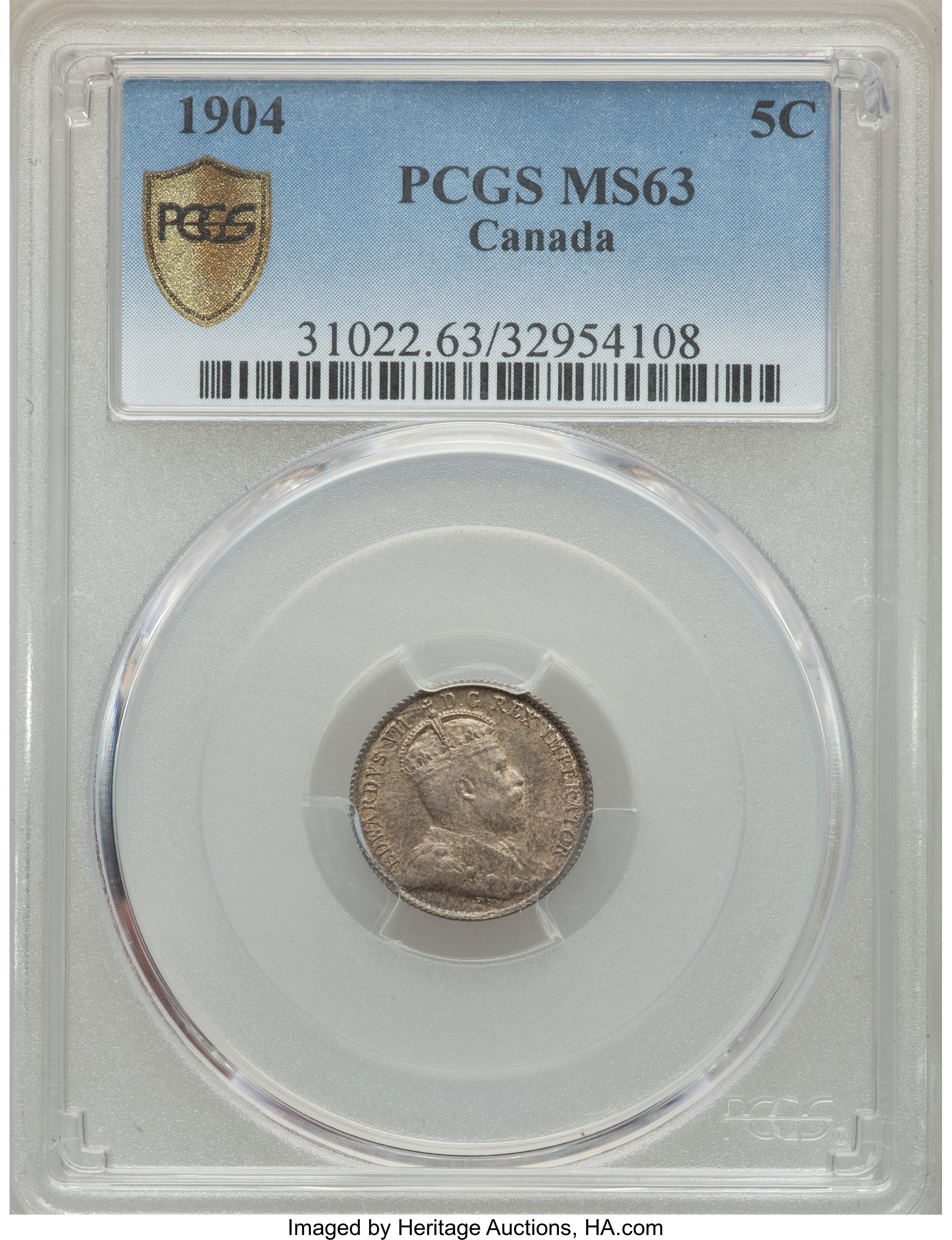 image for: Edward VII 5 Cents 1904 MS63 PCGS