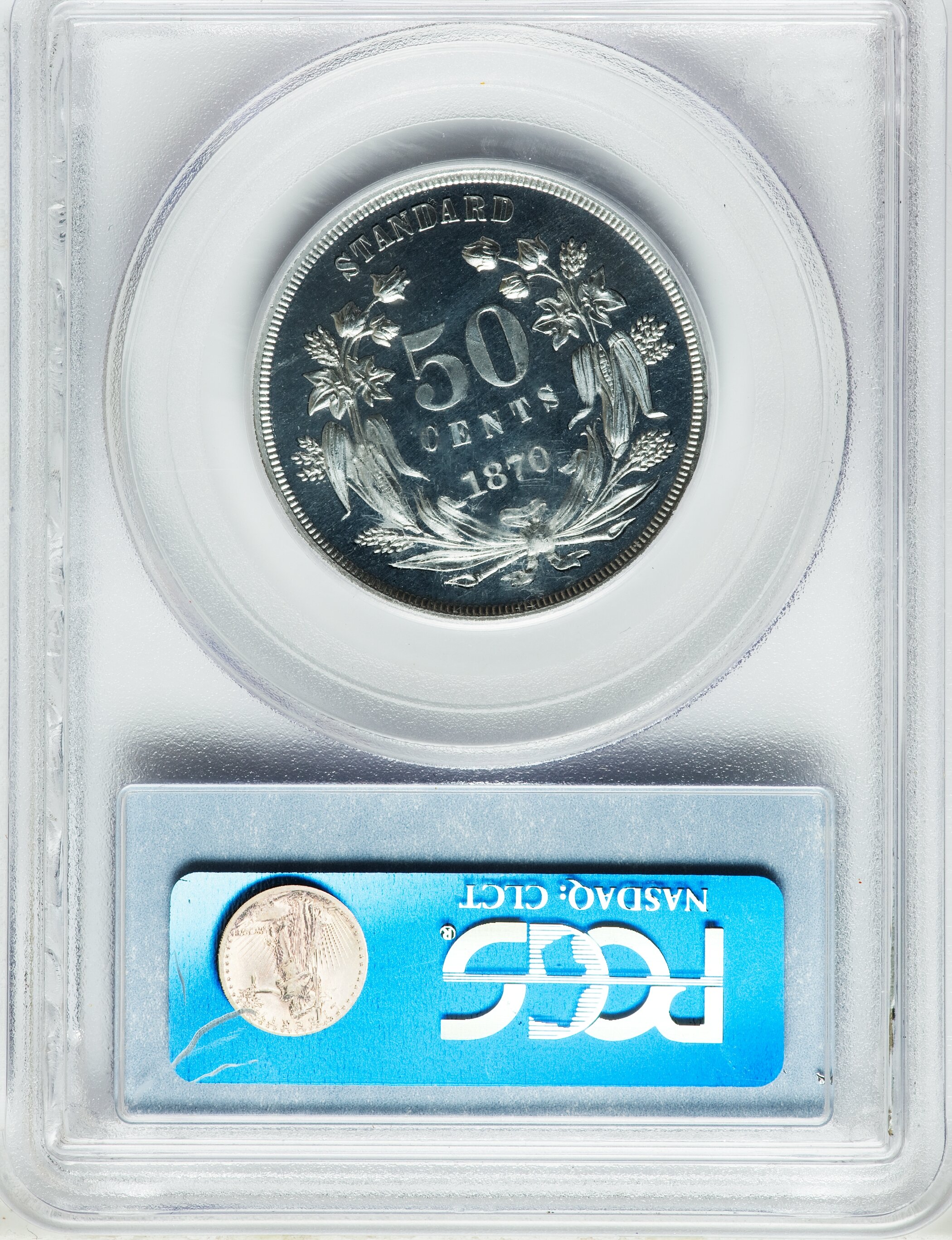 image for: 1870 50C Standard Silver Half Dollar, Judd-943, Pollock-1071, High R.7, PR65 Cameo PCGS. CAC....