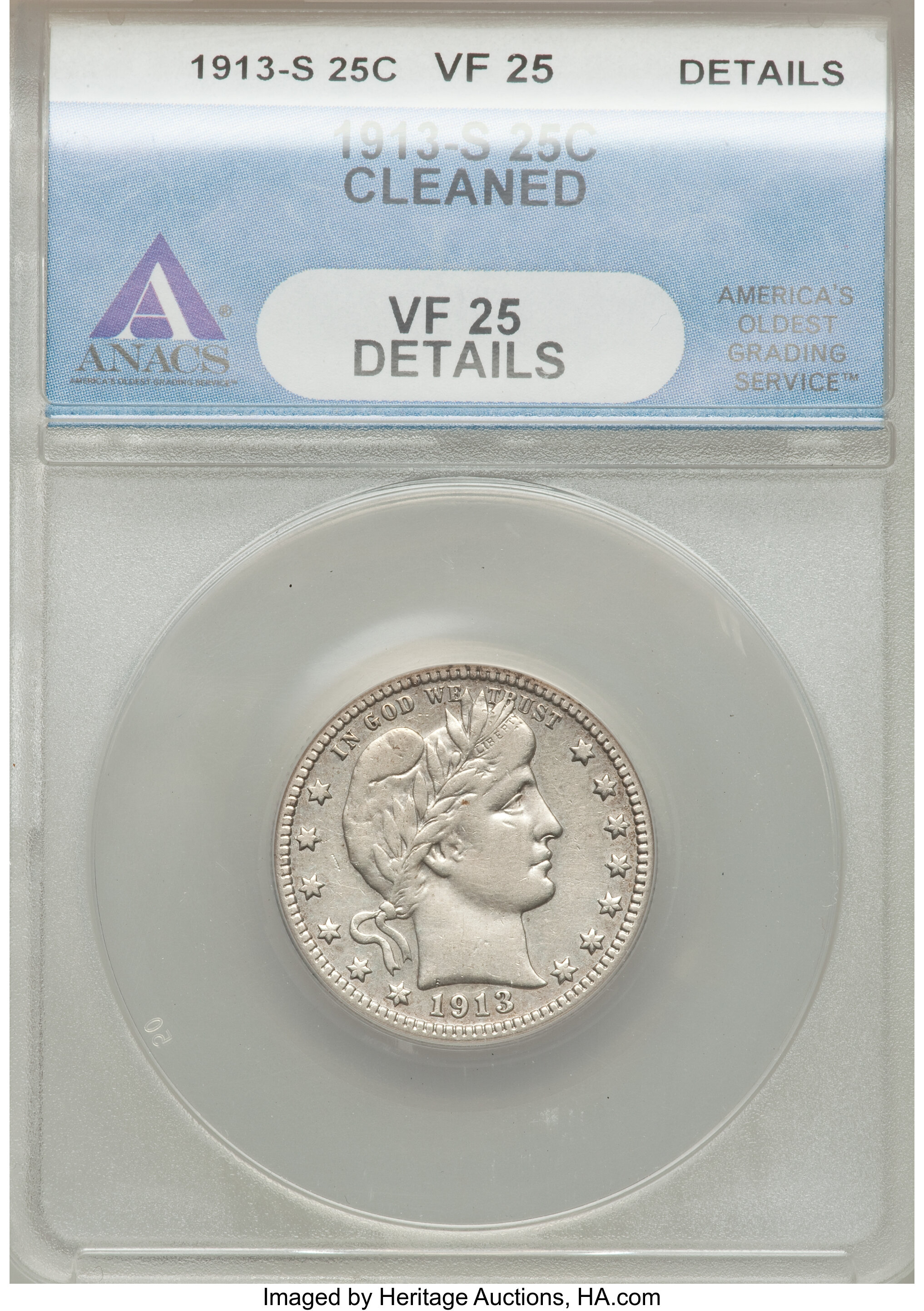 1913-S 25c VF25 thumbnail 4