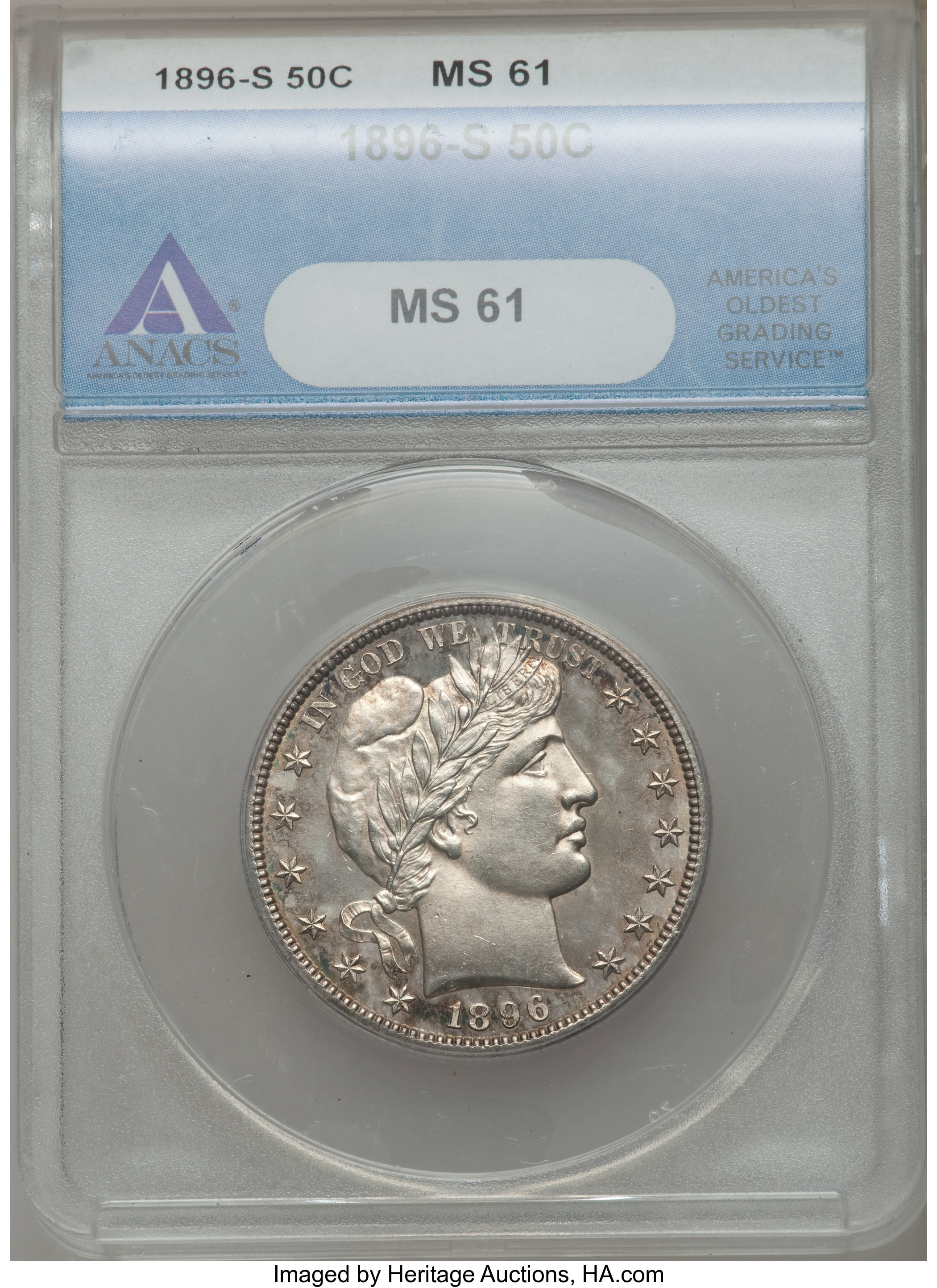1896-S 50C MS61 ANACS. ...
