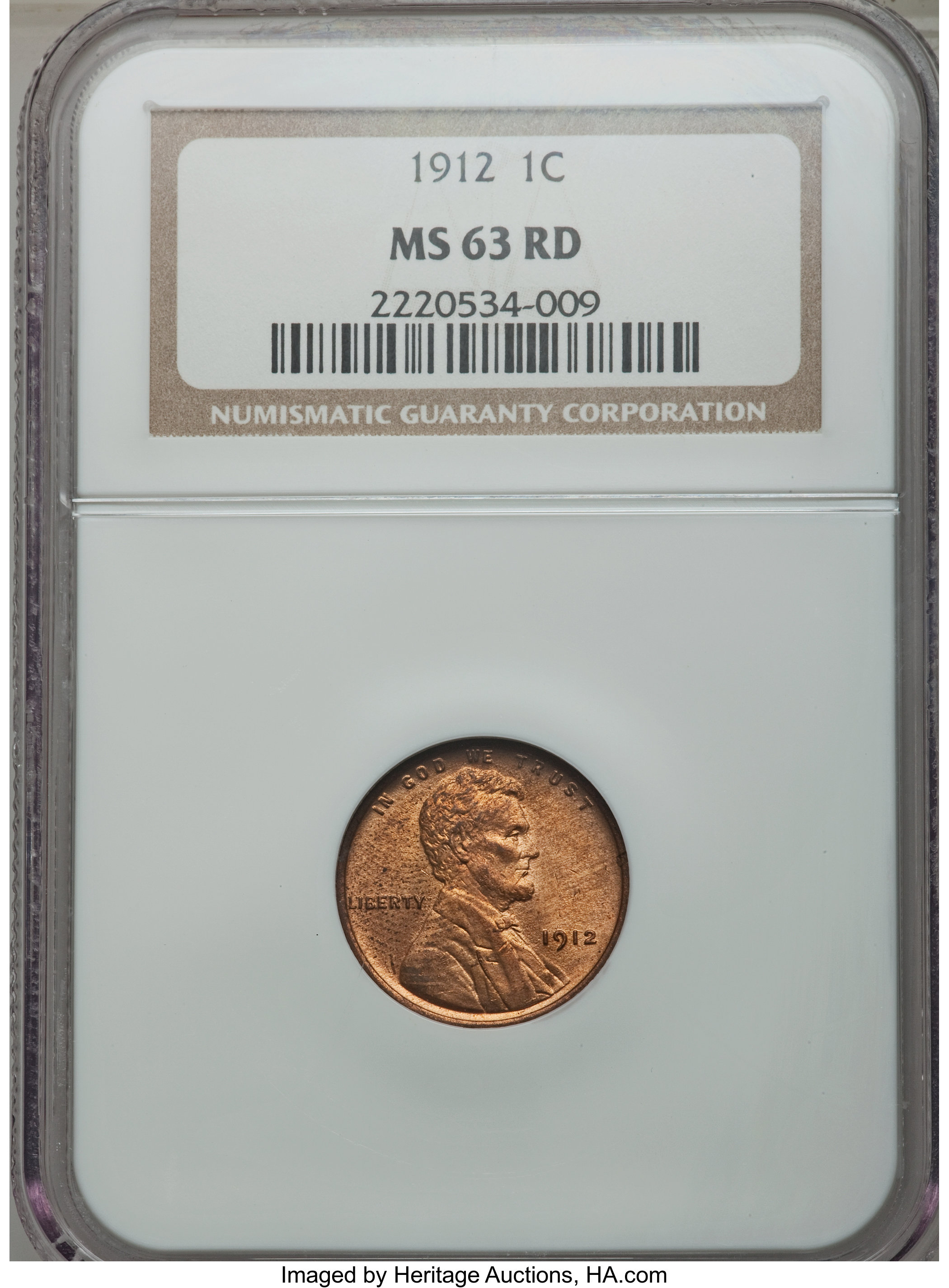 1912 1C MS63 Red NGC. NGC Census: (18/175). PCGS Population (18/576). Mintage: 68,153,056. Numismedia Wsl. Price for proble...