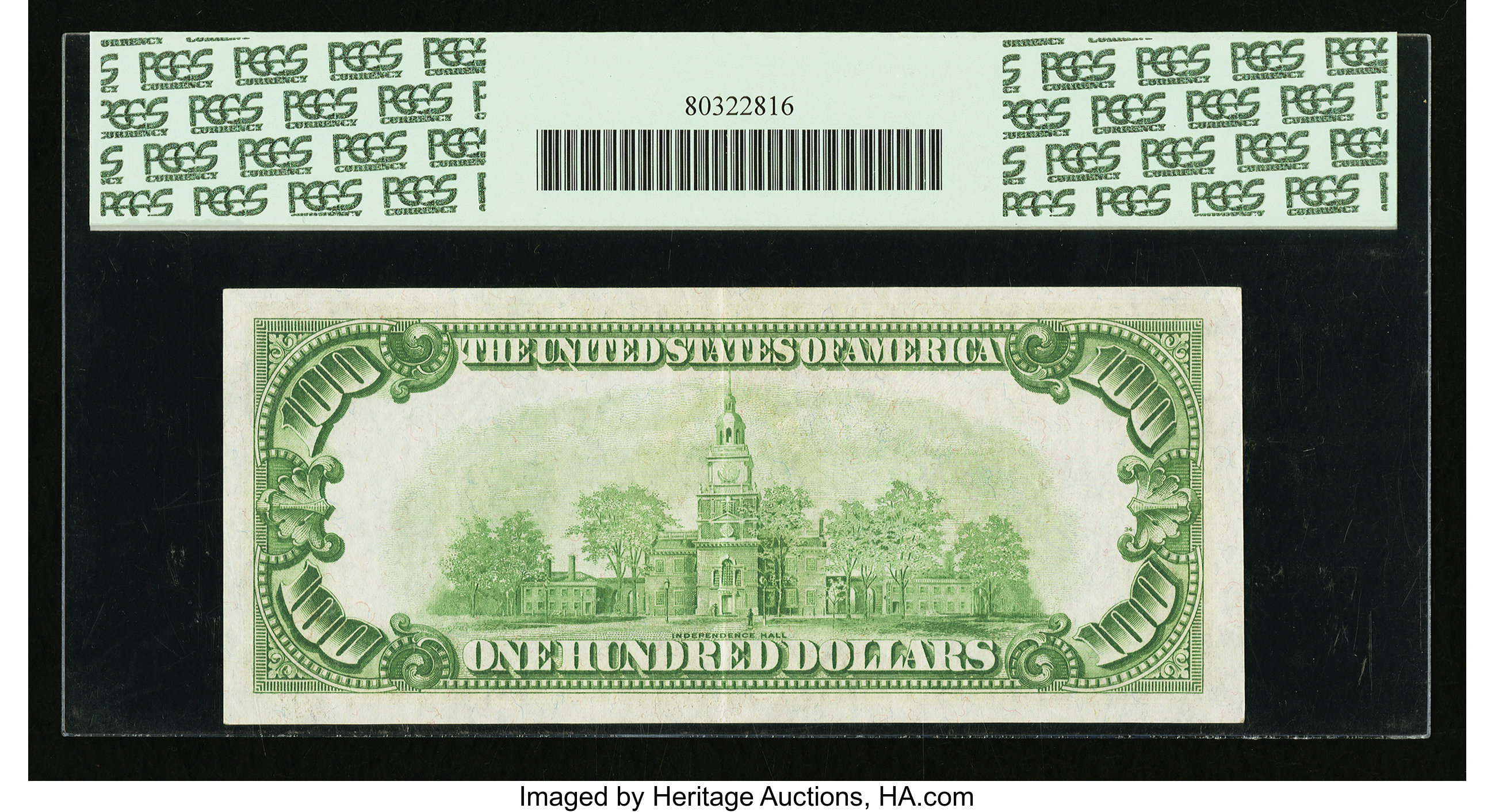 image for: Fr. 2152-A* $100 1934 Dark Green Seal Federal Reserve Star Note. PCGS Choice About New 55PPQ....