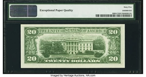 image for: Fr. 2066-E* $20 1963A Federal Reserve Note. PMG Gem Uncirculated 65 EPQ....