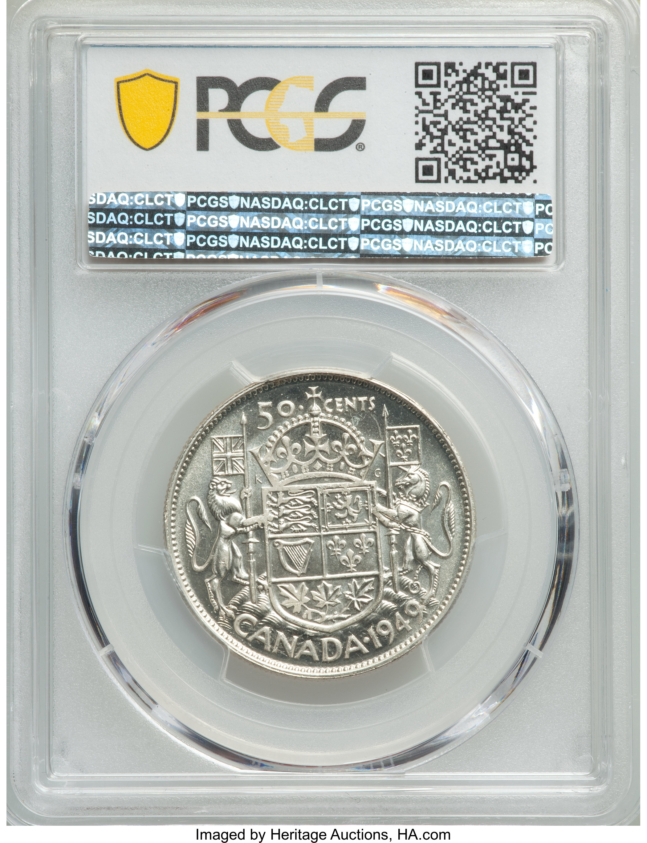 image for: George VI "Hoof Over 9/9" 50 Cents 1949 MS64+ PCGS