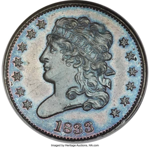 image for: 1833 1/2 C PR65 Brown NGC. C-1, B-1, R.5 as a proof. ...