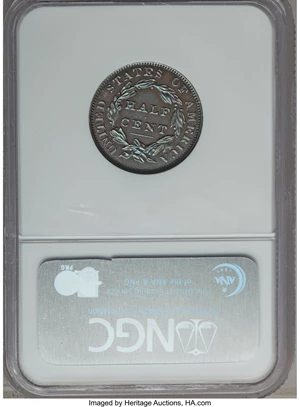 image for: 1833 1/2 C PR65 Brown NGC. C-1, B-1, R.5 as a proof. ...