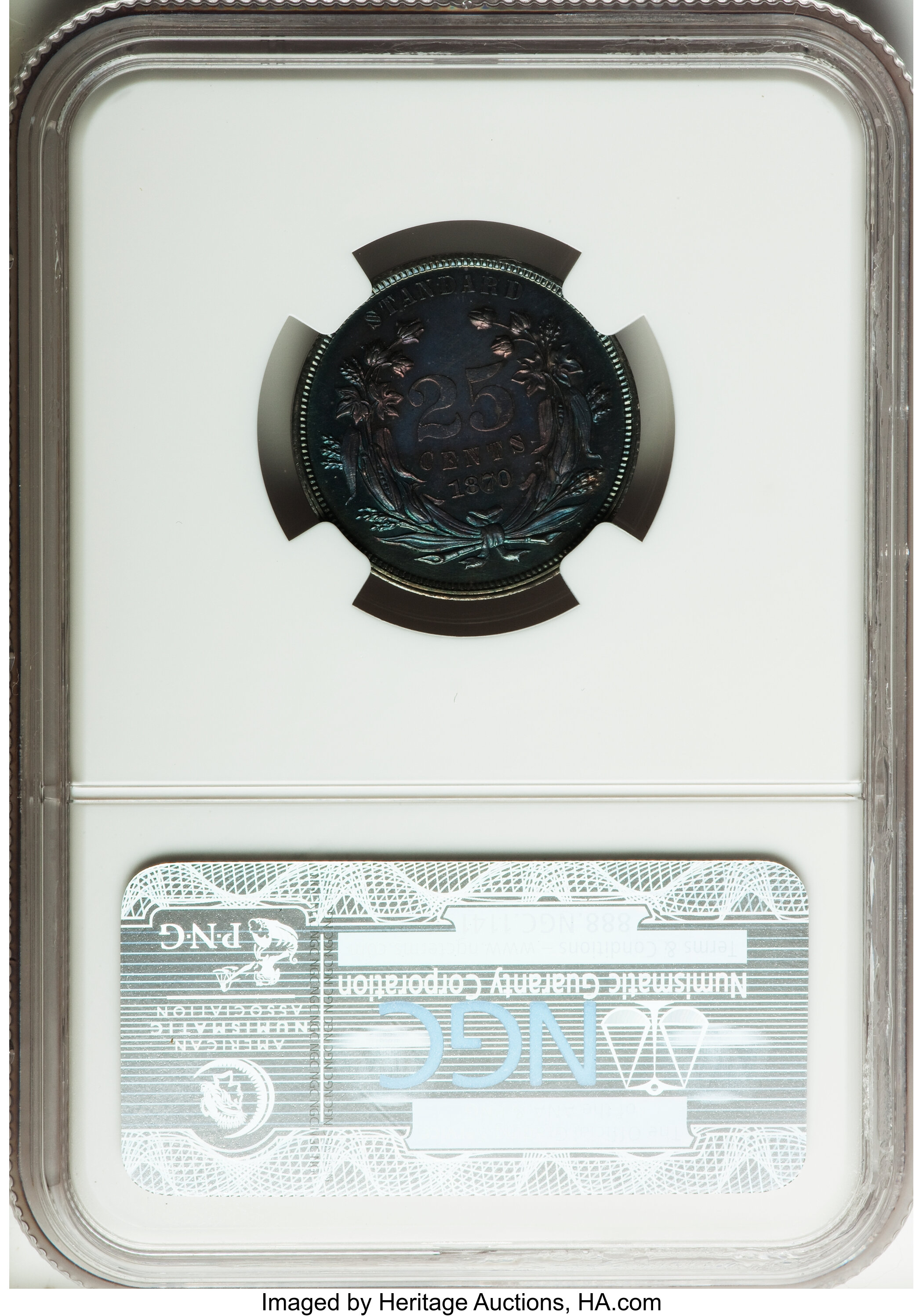 image for: 1870 25C Standard Silver Quarter Dollar, Judd-895, Pollock-1002, Low R.7, PR66 NGC....