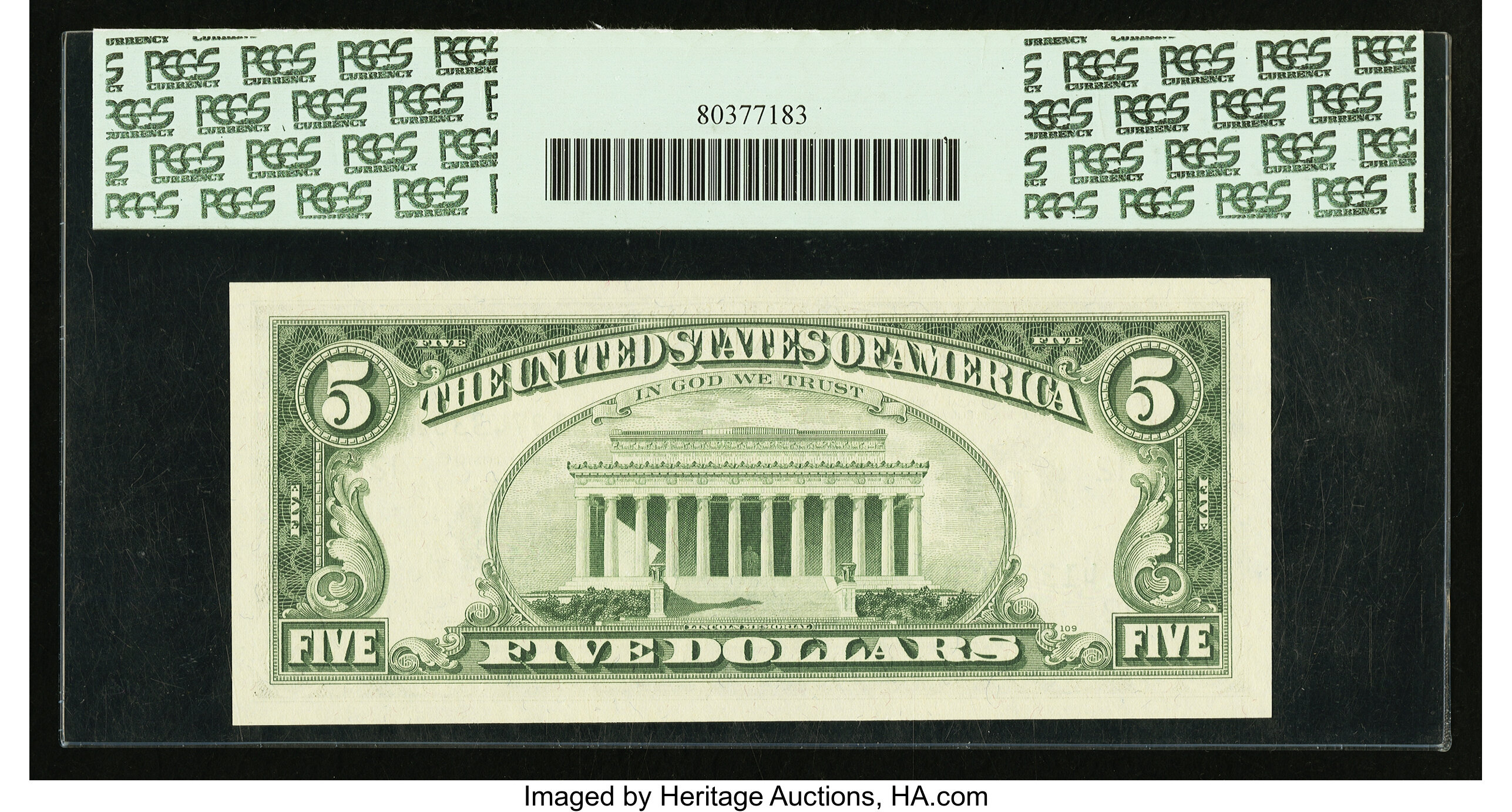 image for: Fr. 1969-L $5 1969 Federal Reserve Note. PCGS Superb Gem New 67PPQ....