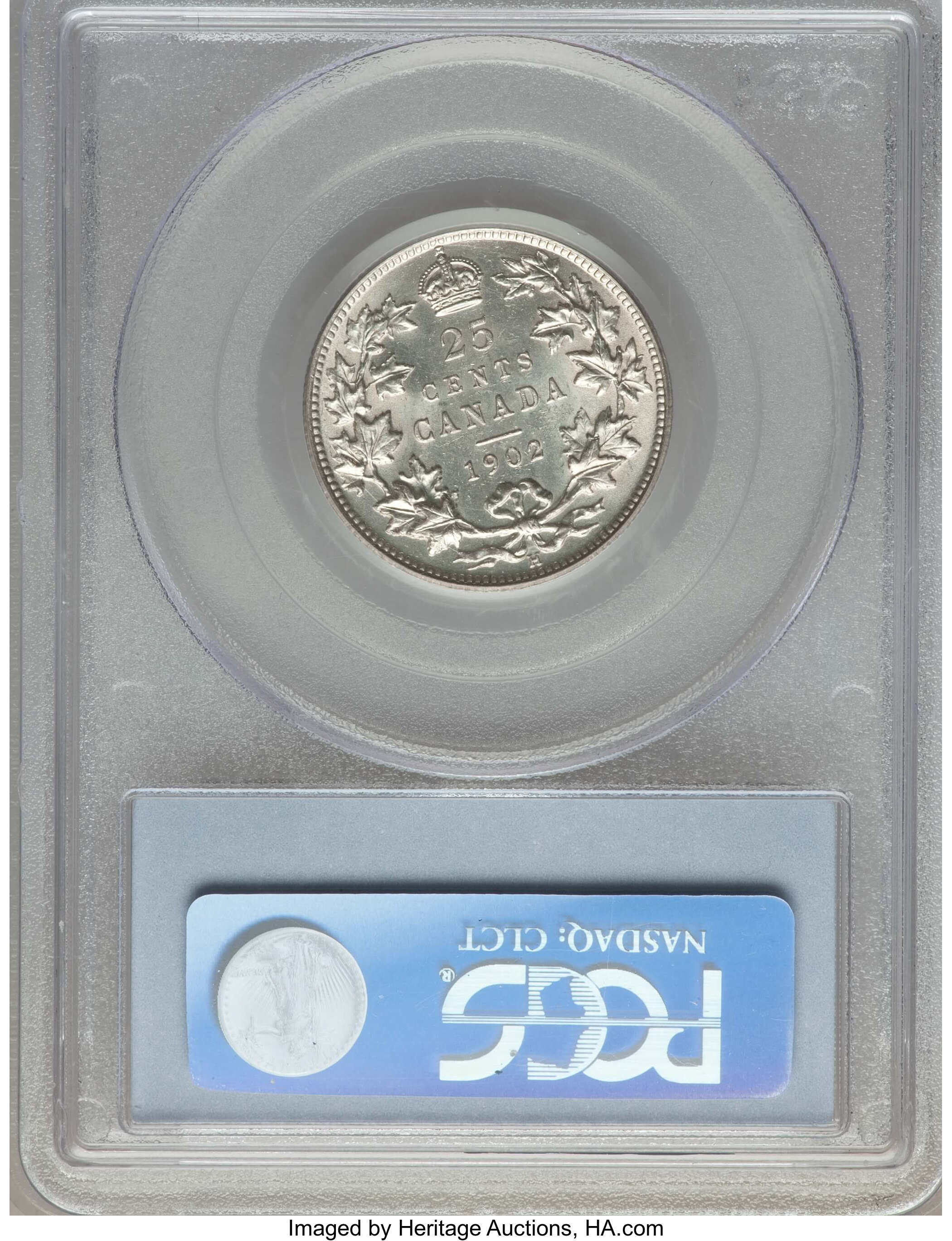 image for: Edward VII 25 Cents 1902-H AU58 PCGS