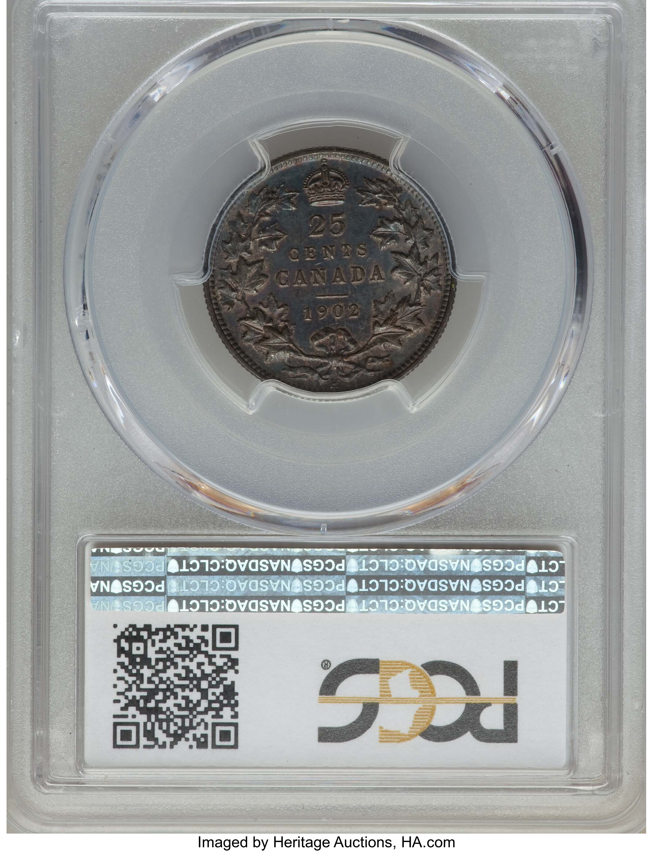 image for: Edward VII 25 Cents 1902-H AU55 PCGS
