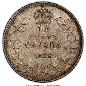 image for: Edward VII 10 Cents 1908 AU55 PCGS