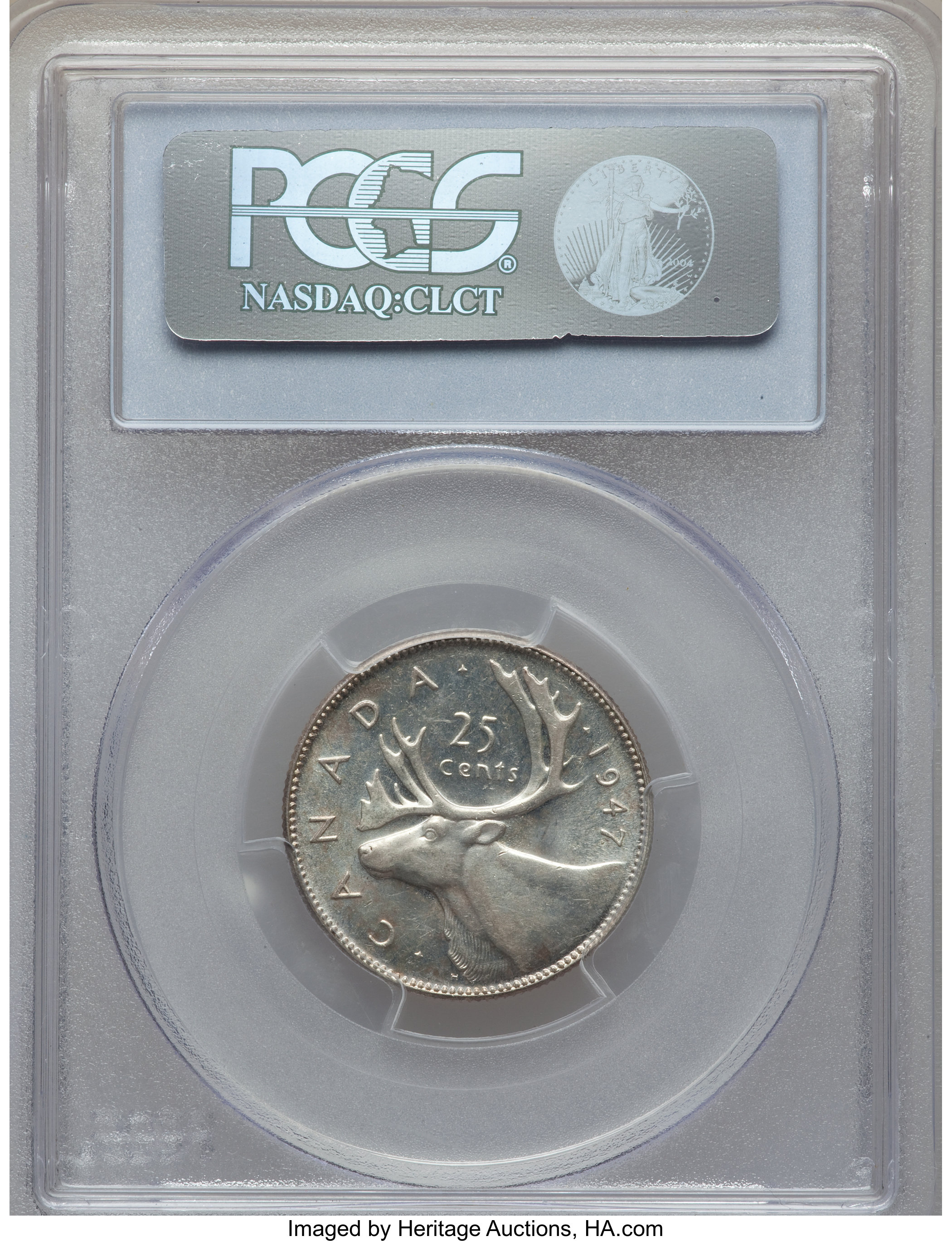 image for: George VI "Dot After Date" 25 Cents 1947 AU58 PCGS